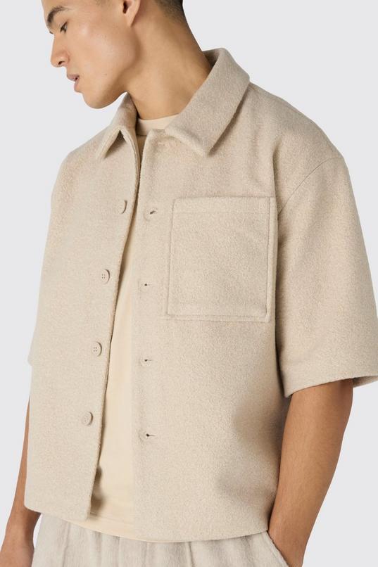 Oversized Boxy Boucle Shirt by BOOHOOMAN