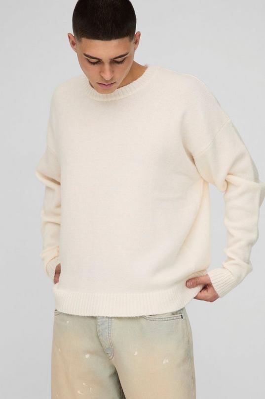 Oversized Boxy Brushed Knitted Jumper by BOOHOOMAN