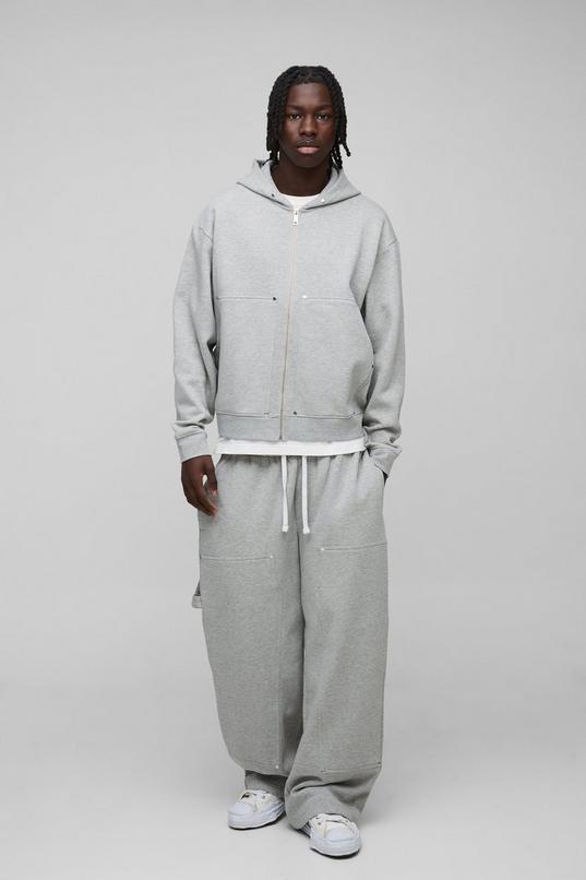 Oversized Boxy Carpenter Zip Through Hooded Tracksuit by BOOHOOMAN