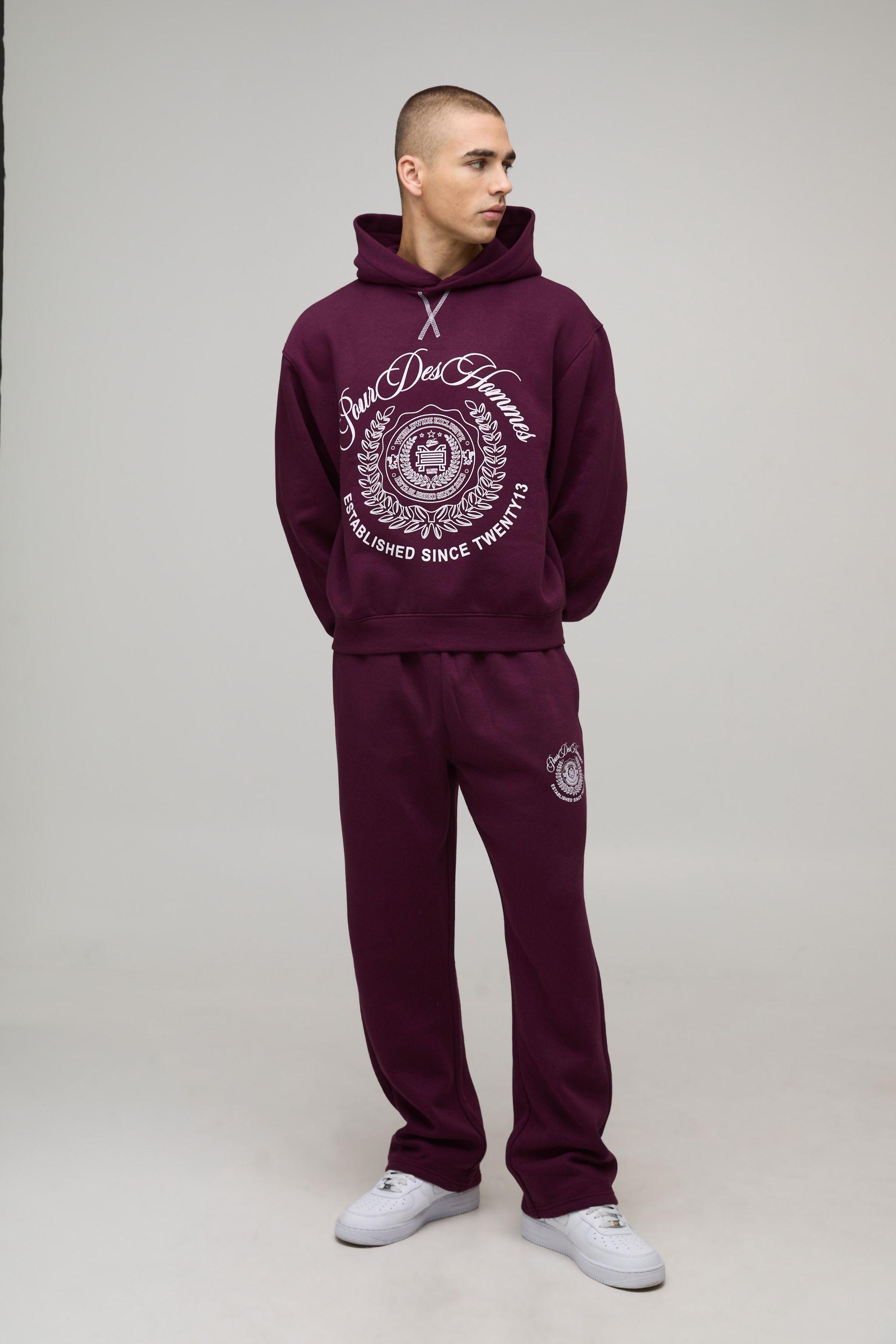 Oversized Boxy Collegiate Varsity Hooded Tracksuit by BOOHOOMAN