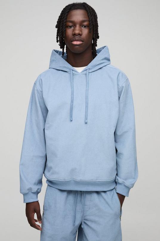 Oversized Boxy Corduroy Hoodie by BOOHOOMAN