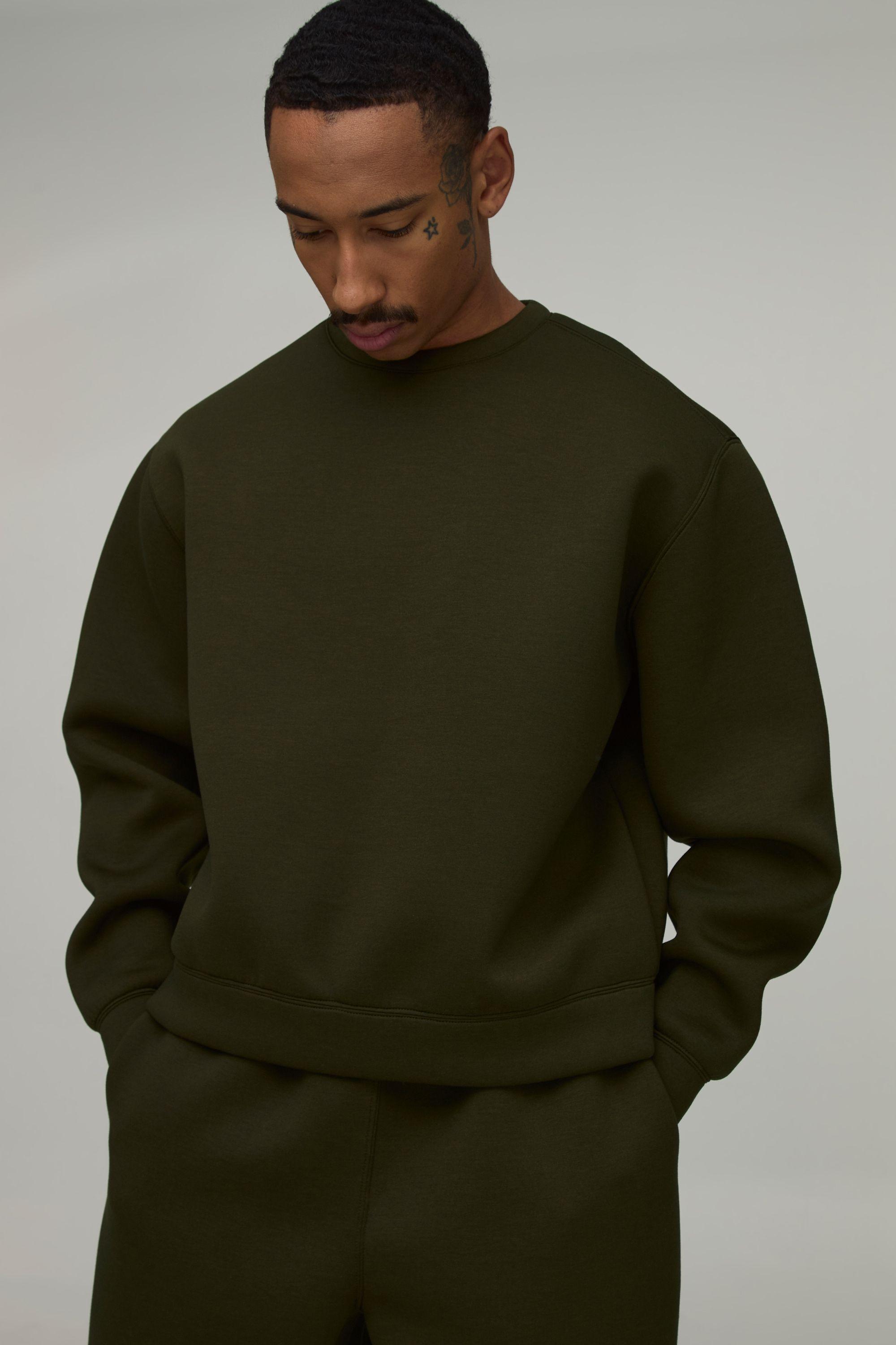 Oversized Boxy Crew Neck Scuba Sweatshirt by BOOHOOMAN