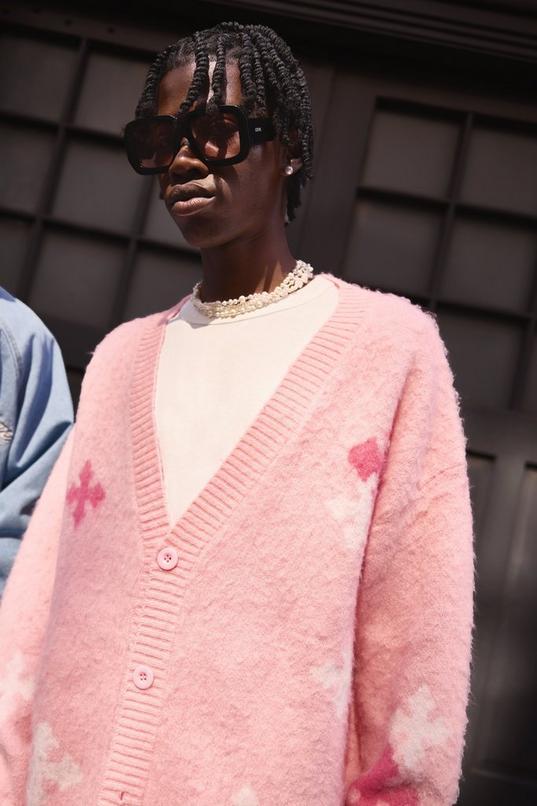 Oversized Boxy Cross Brushed Knitted Cardigan by BOOHOOMAN