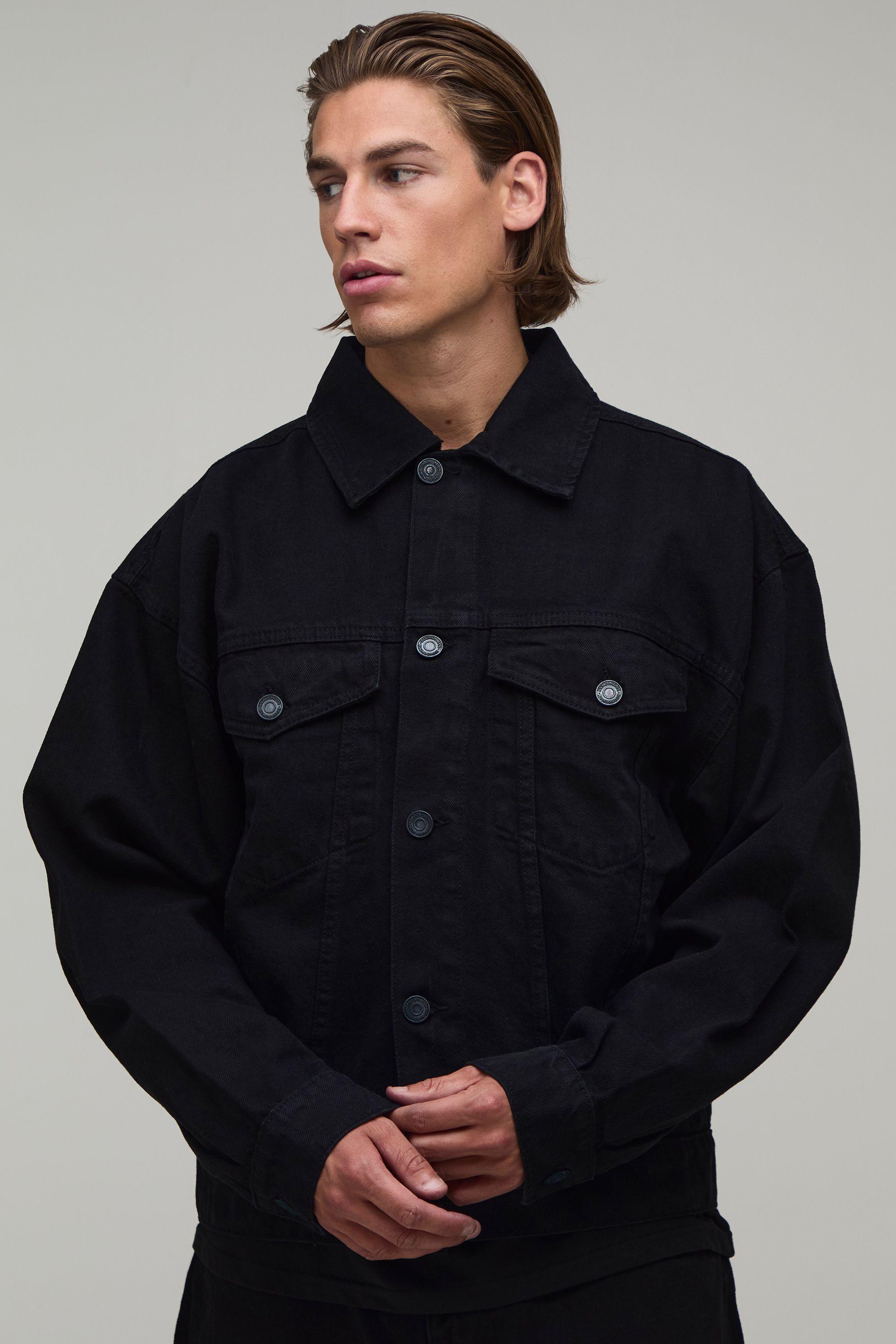 Oversized Boxy Denim Co-Ord Jacket by BOOHOOMAN