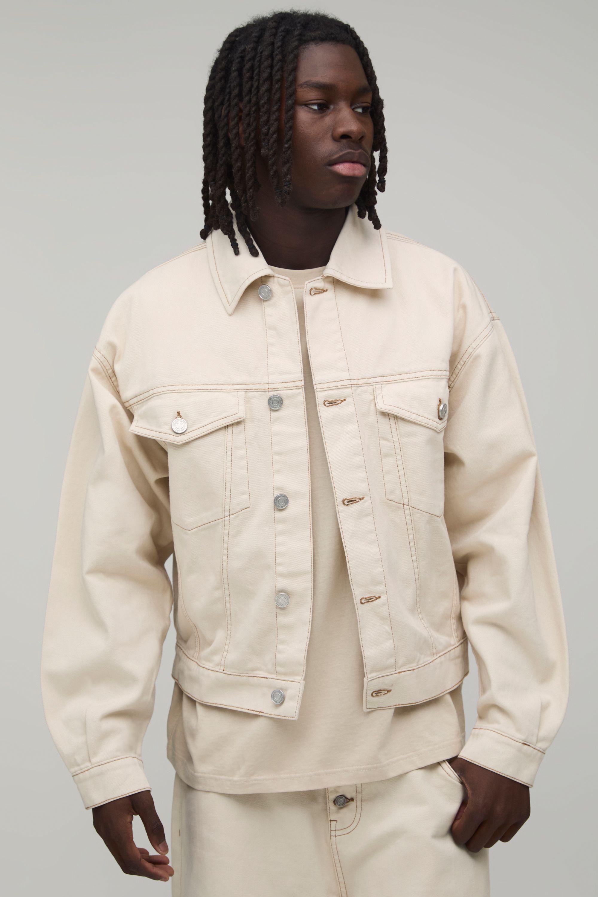 Oversized Boxy Denim Co-Ord Jacket by BOOHOOMAN
