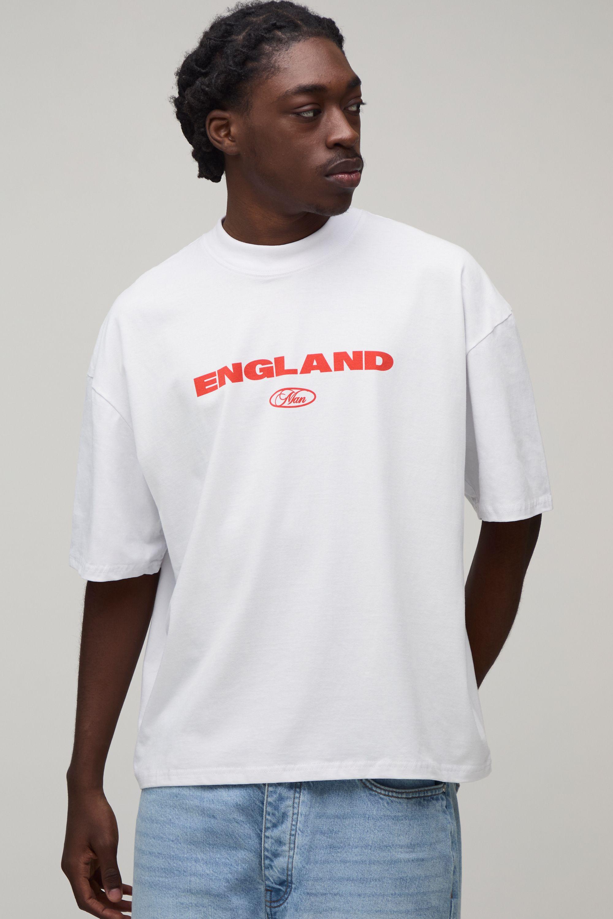 Oversized Boxy England Print T-Shirt by BOOHOOMAN