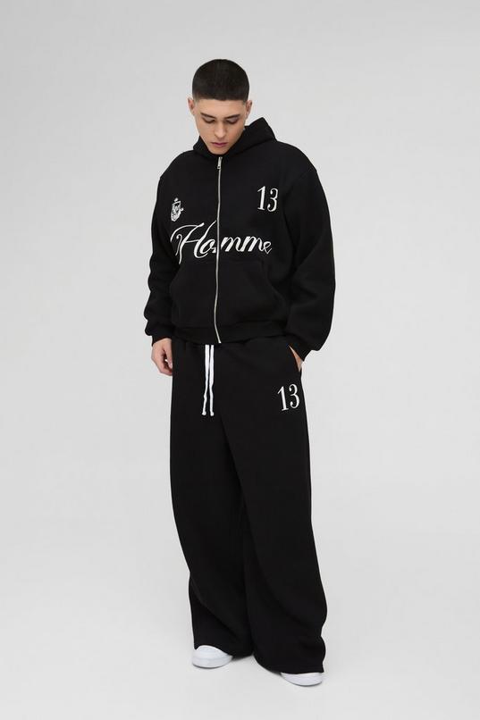 Oversized Boxy Homme 13 Zip Through Extreme Wide Leg Tracksuit by BOOHOOMAN