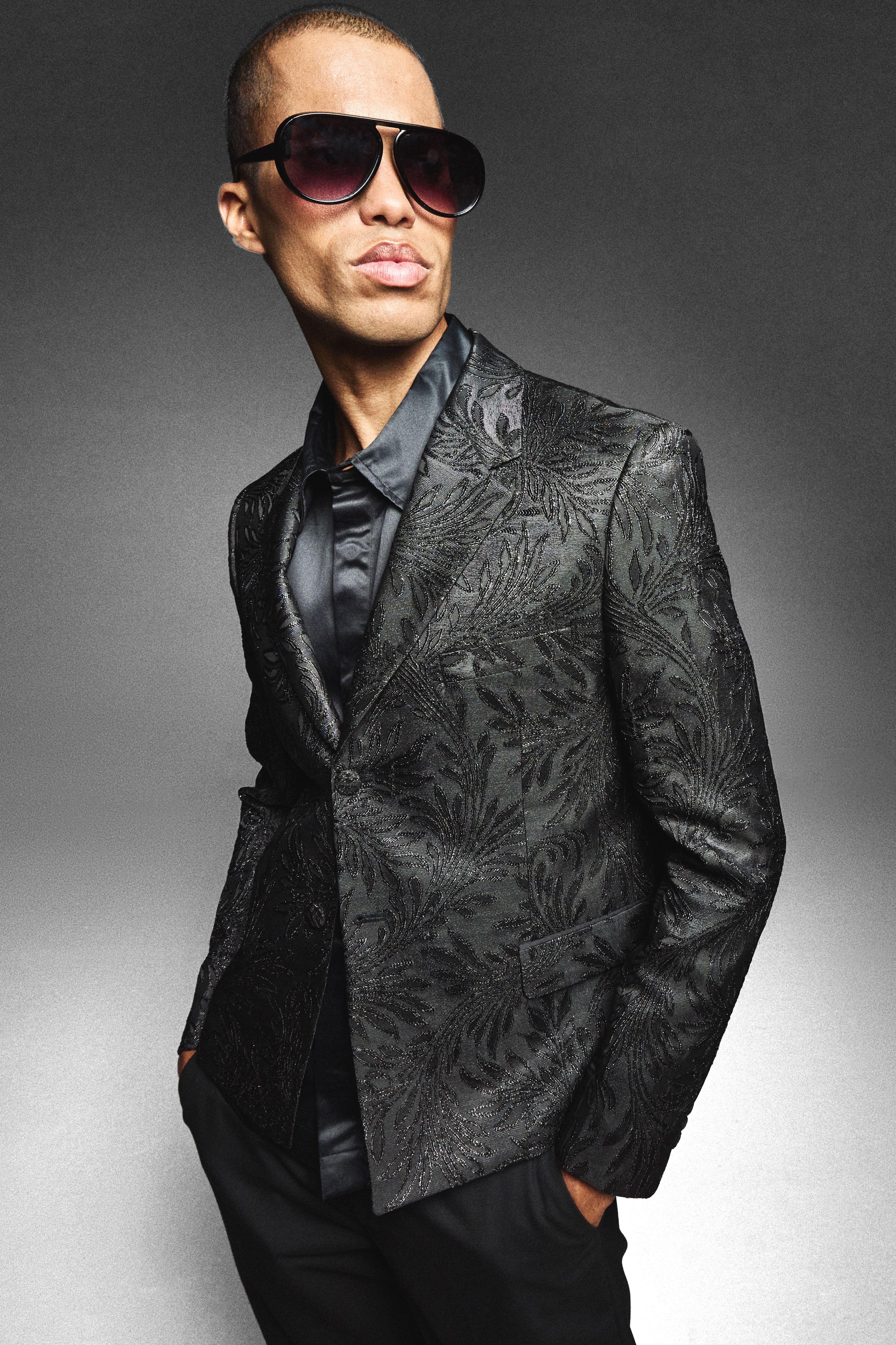 Oversized Boxy Jacquard Floral Blazer by BOOHOOMAN