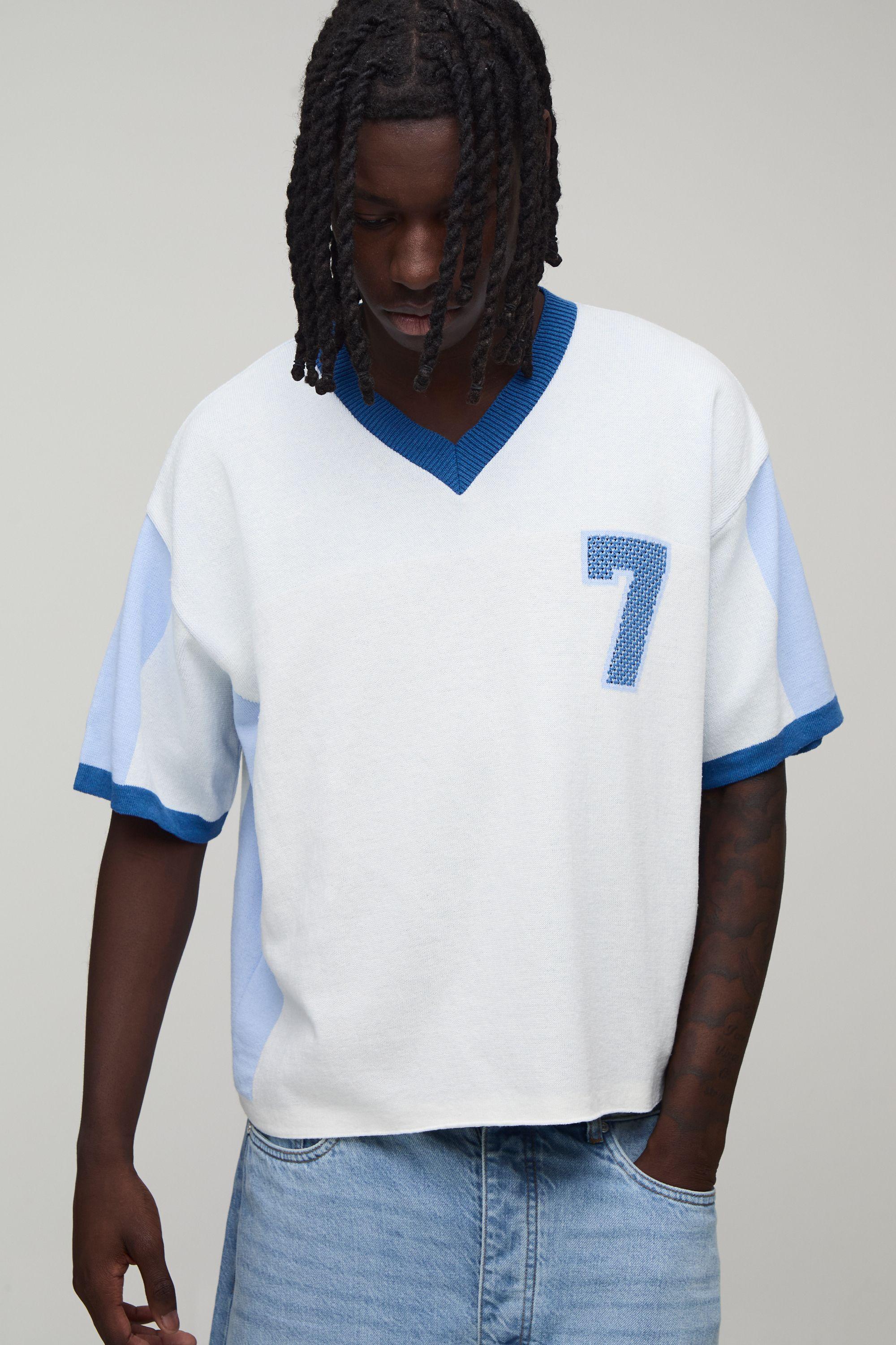 Oversized Boxy Jacquard Knitted Sports Top by BOOHOOMAN