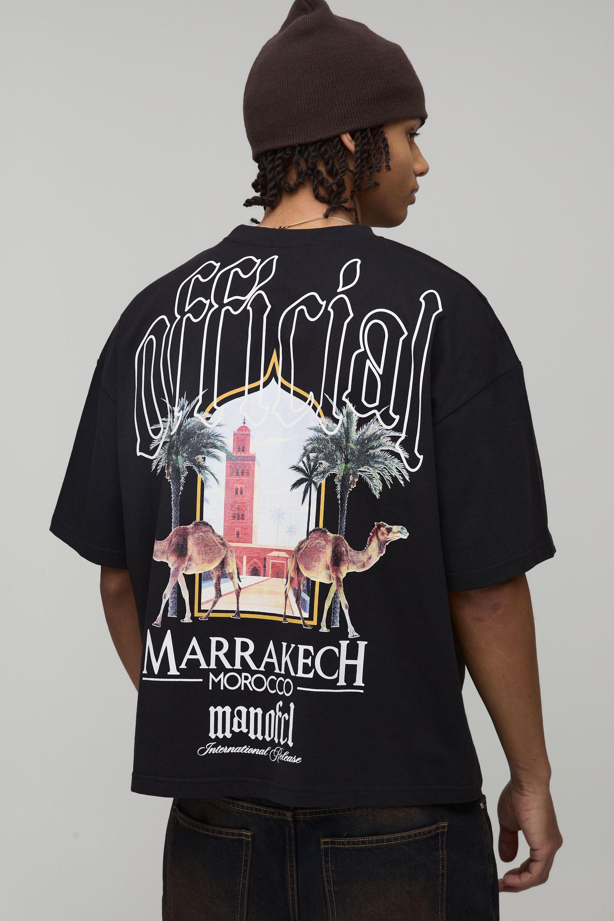 Oversized Boxy Location Palm Print T-Shirt by BOOHOOMAN Oversized Boxy Location Palm Print T-Shirt by BOOHOOMAN