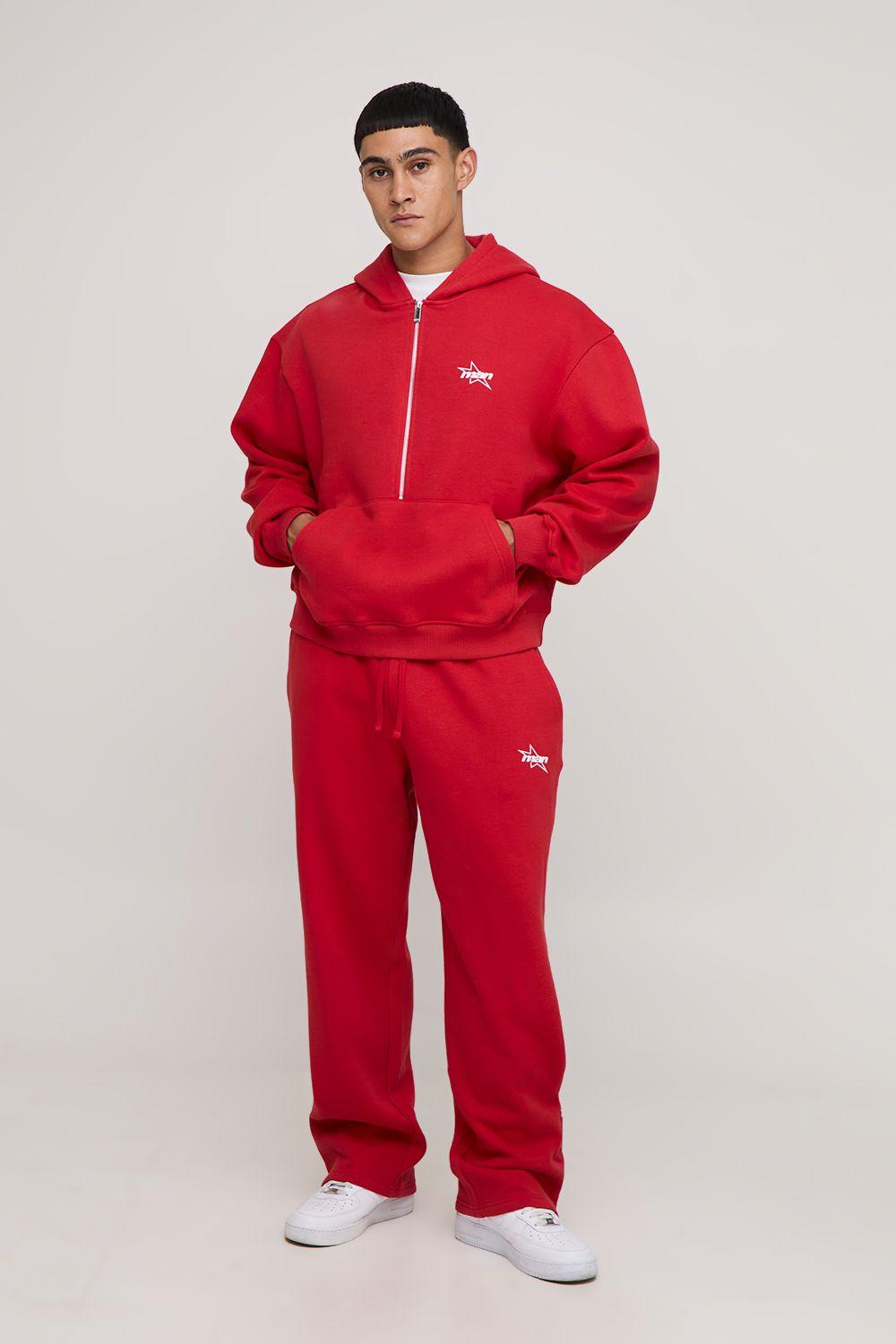 Oversized Boxy M Star Hoodie And Baggy Jogger Tracksuit by BOOHOOMAN