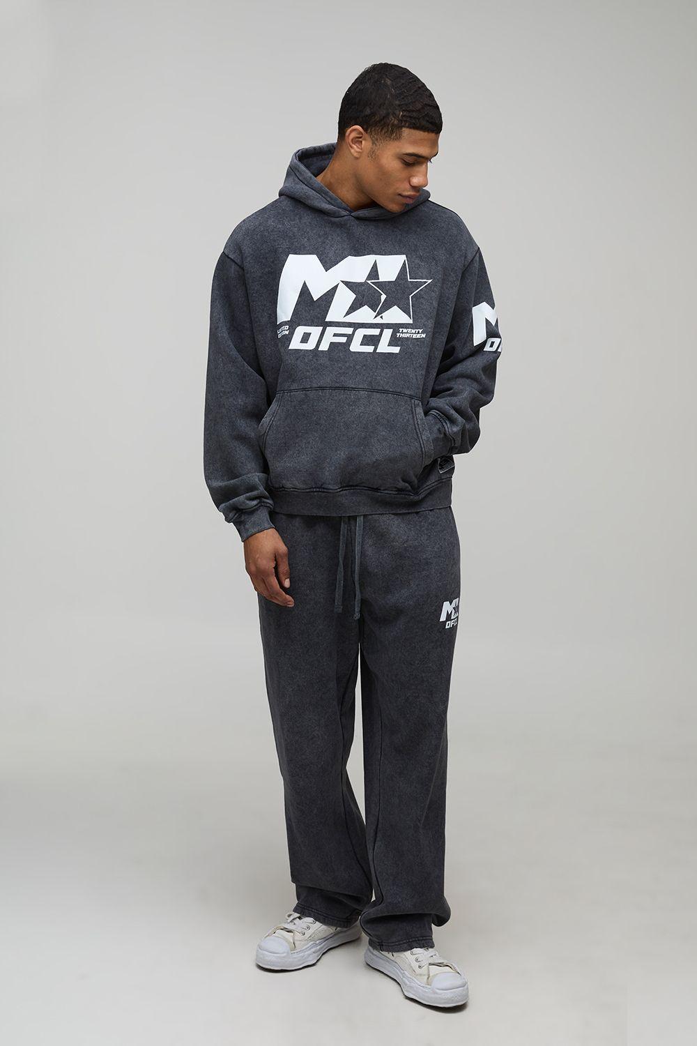 Oversized Boxy M Star Washed Hooded Tracksuit by BOOHOOMAN Oversized Boxy M Star Washed Hooded Tracksuit by BOOHOOMAN