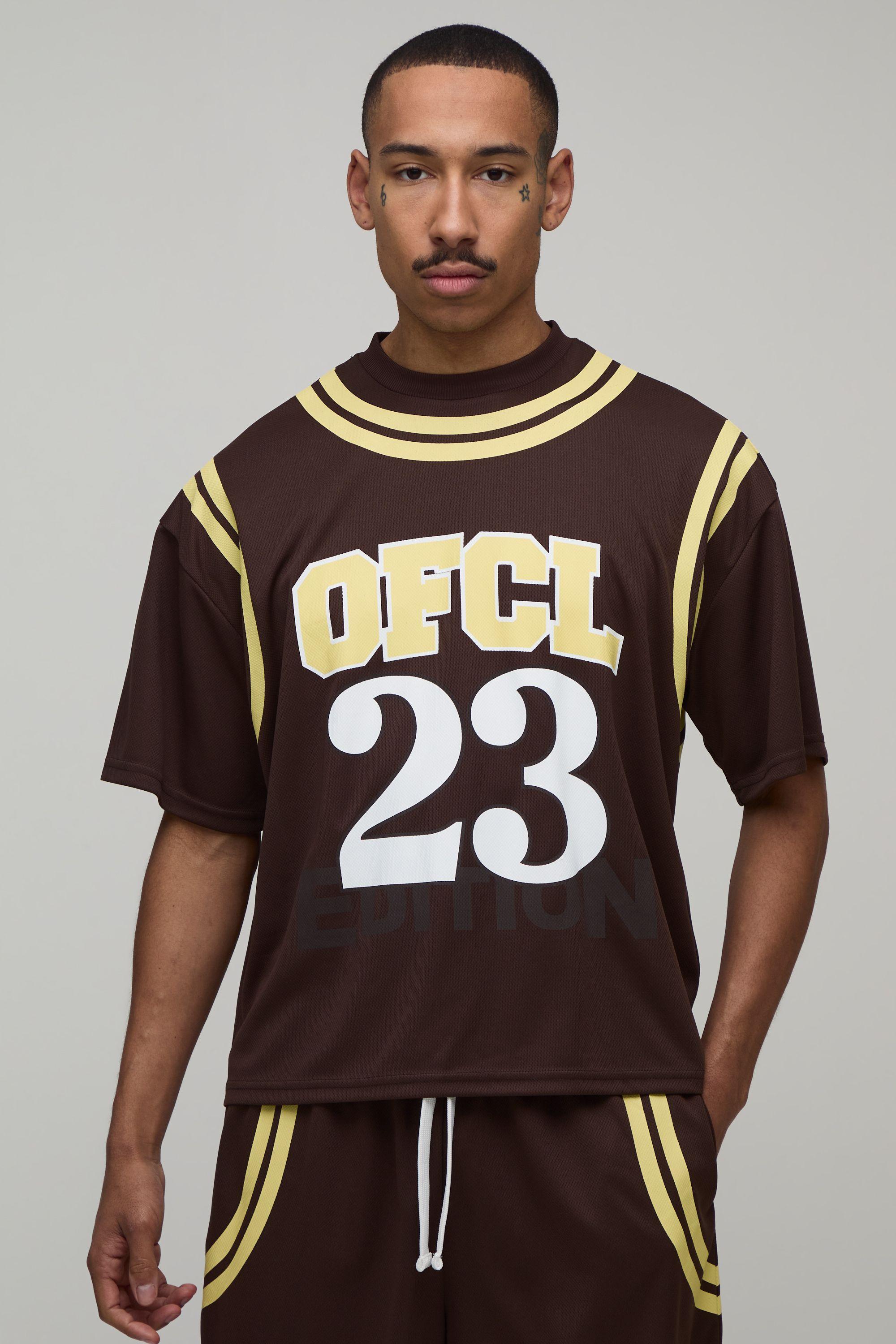 Oversized Boxy Mesh OFCL 23 Printed T-shirt by BOOHOOMAN