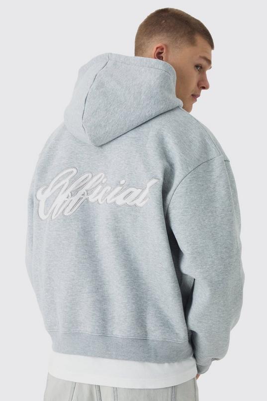 Oversized Boxy Official Zip Through Hoodie by BOOHOOMAN