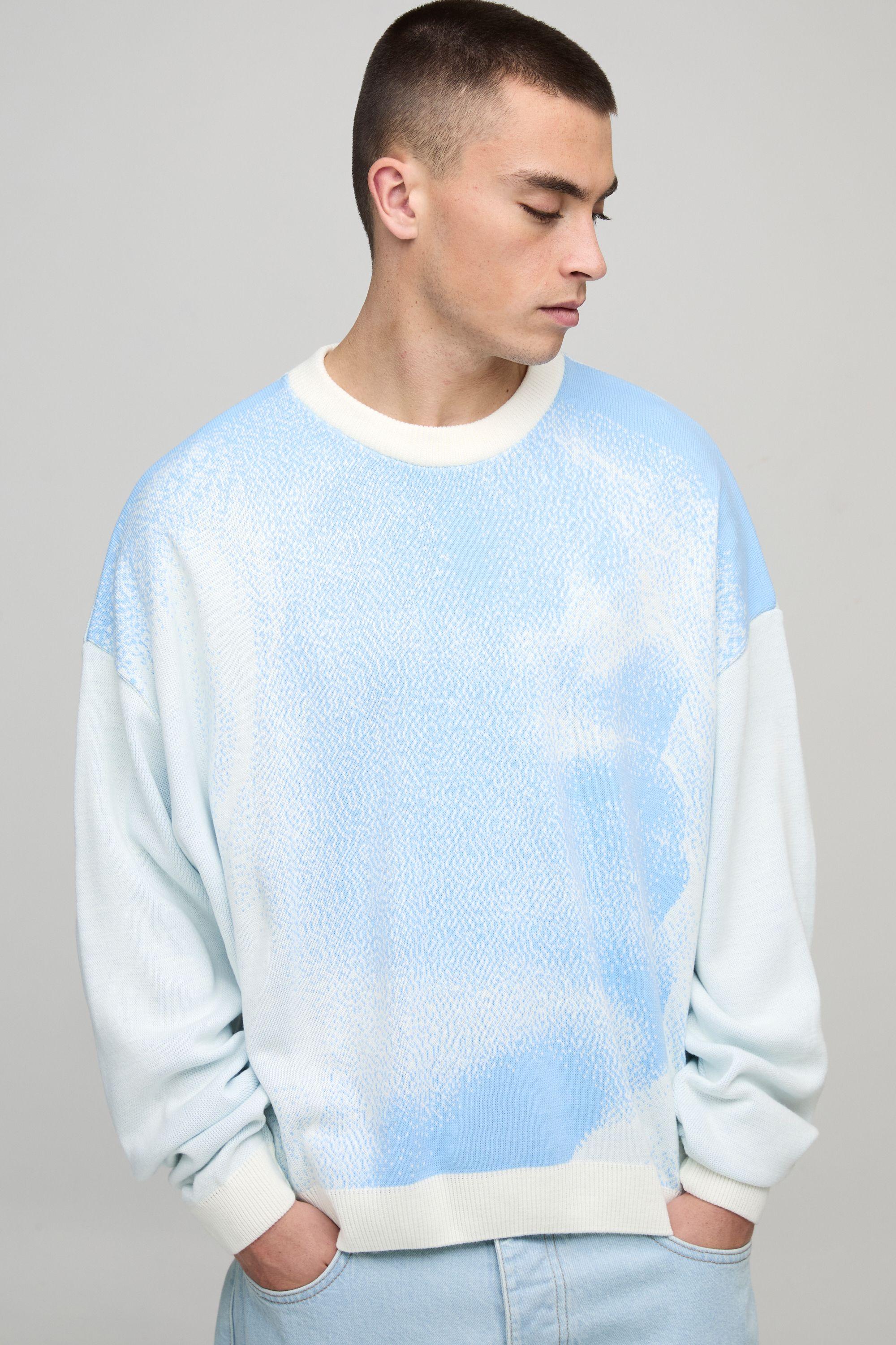 Oversized Boxy Ombre Face Knitted Jumper by BOOHOOMAN