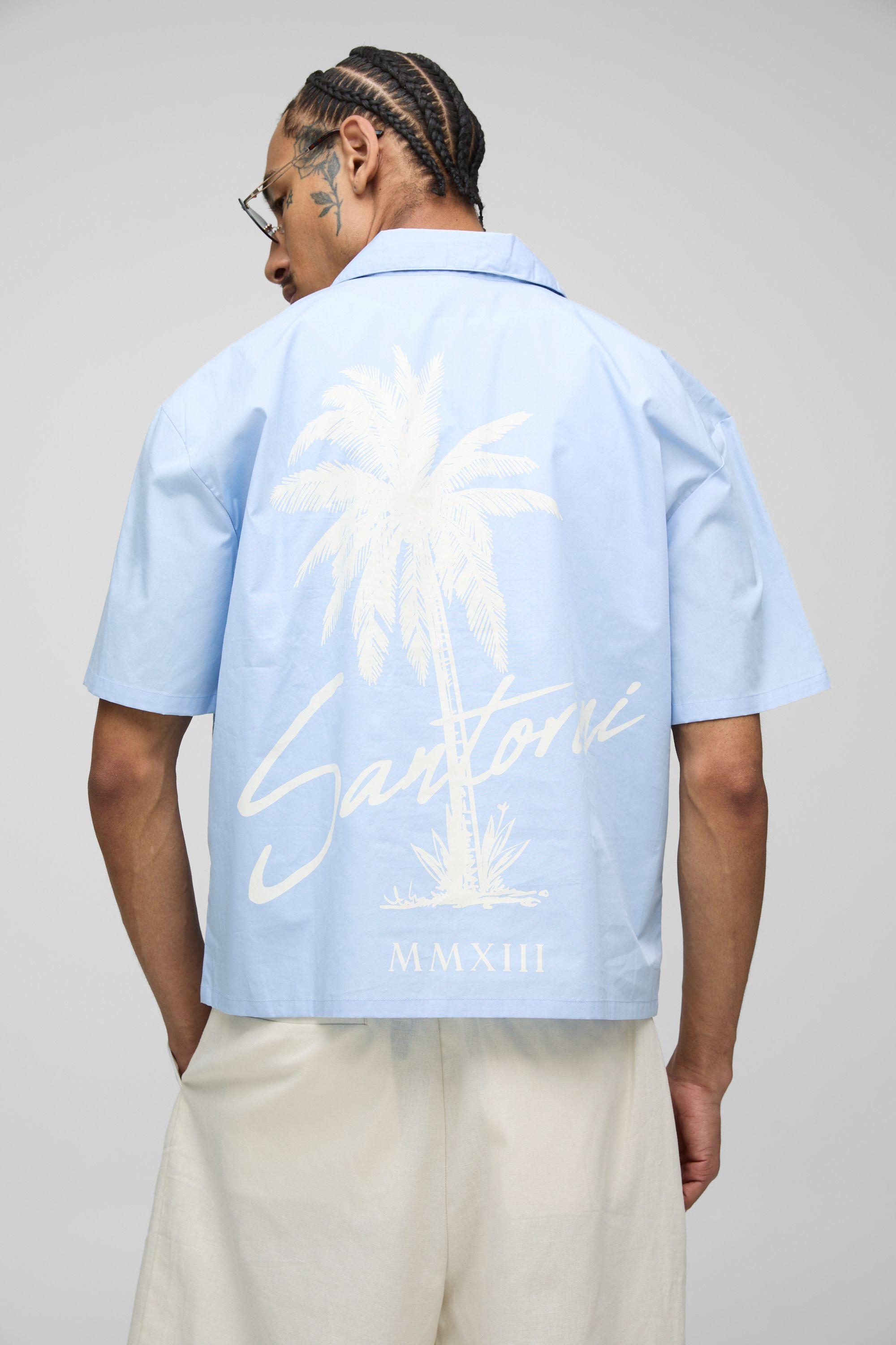 Oversized Boxy Palm Revere Shirt by BOOHOOMAN