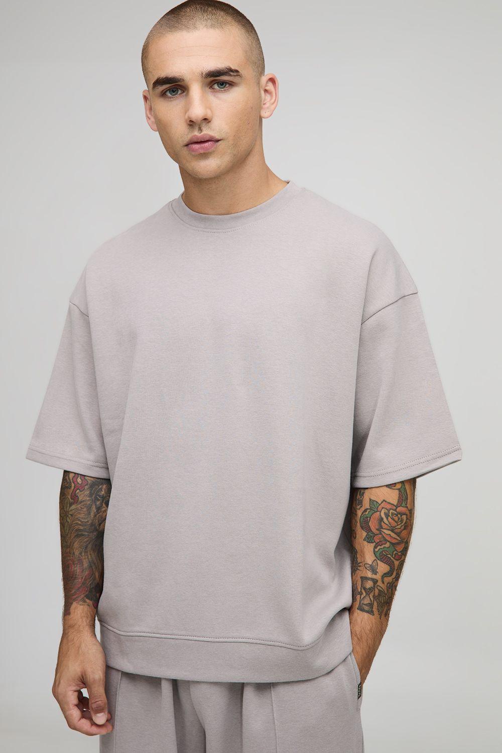 Oversized Boxy Premium Interlock T-Shirt by BOOHOOMAN