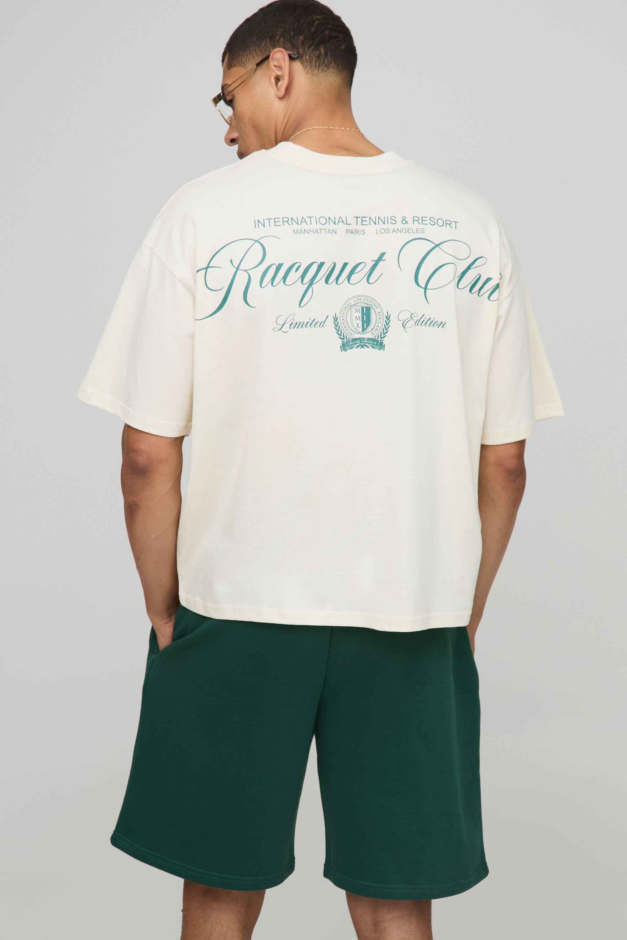Oversized Boxy Racquet Club T-Shirt & Short Set by BOOHOOMAN