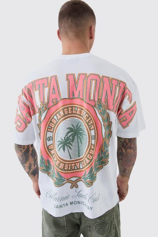 Oversized Boxy Santa Monica Over The Seams T-Shirt by BOOHOOMAN