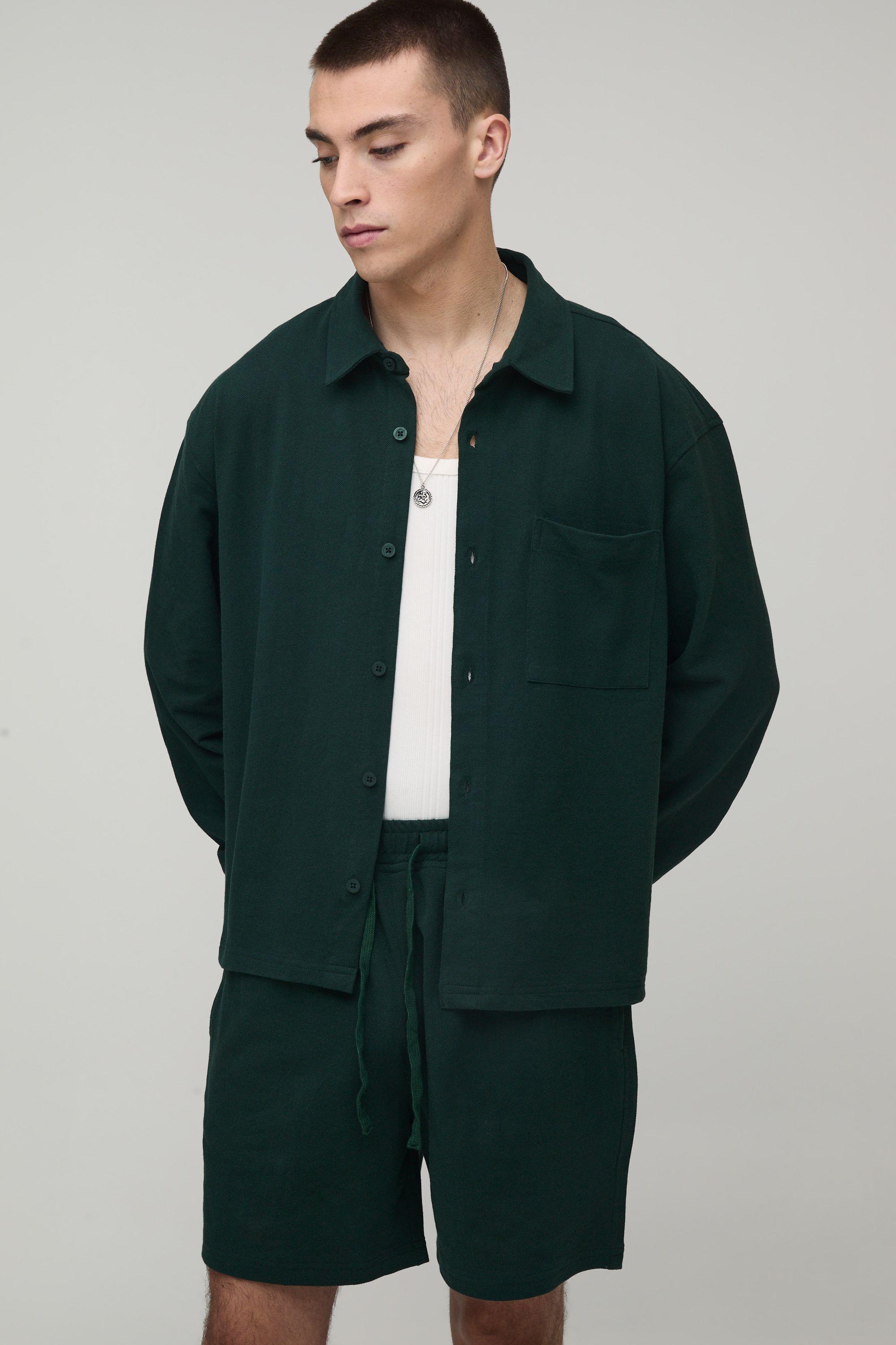 Oversized Boxy Shirt and Relaxed Short Set by BOOHOOMAN