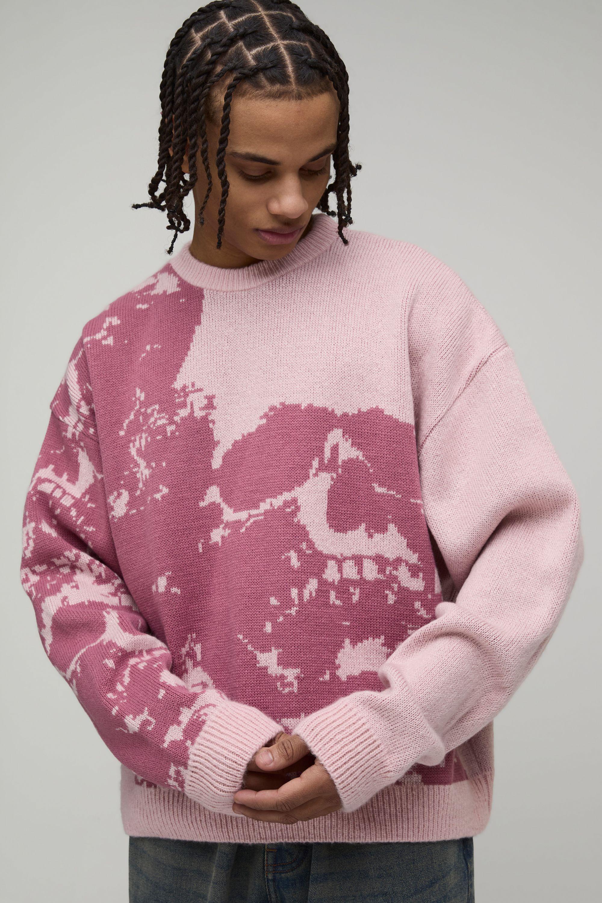 Oversized Boxy Skull Jacquard Knitted Jumper by BOOHOOMAN