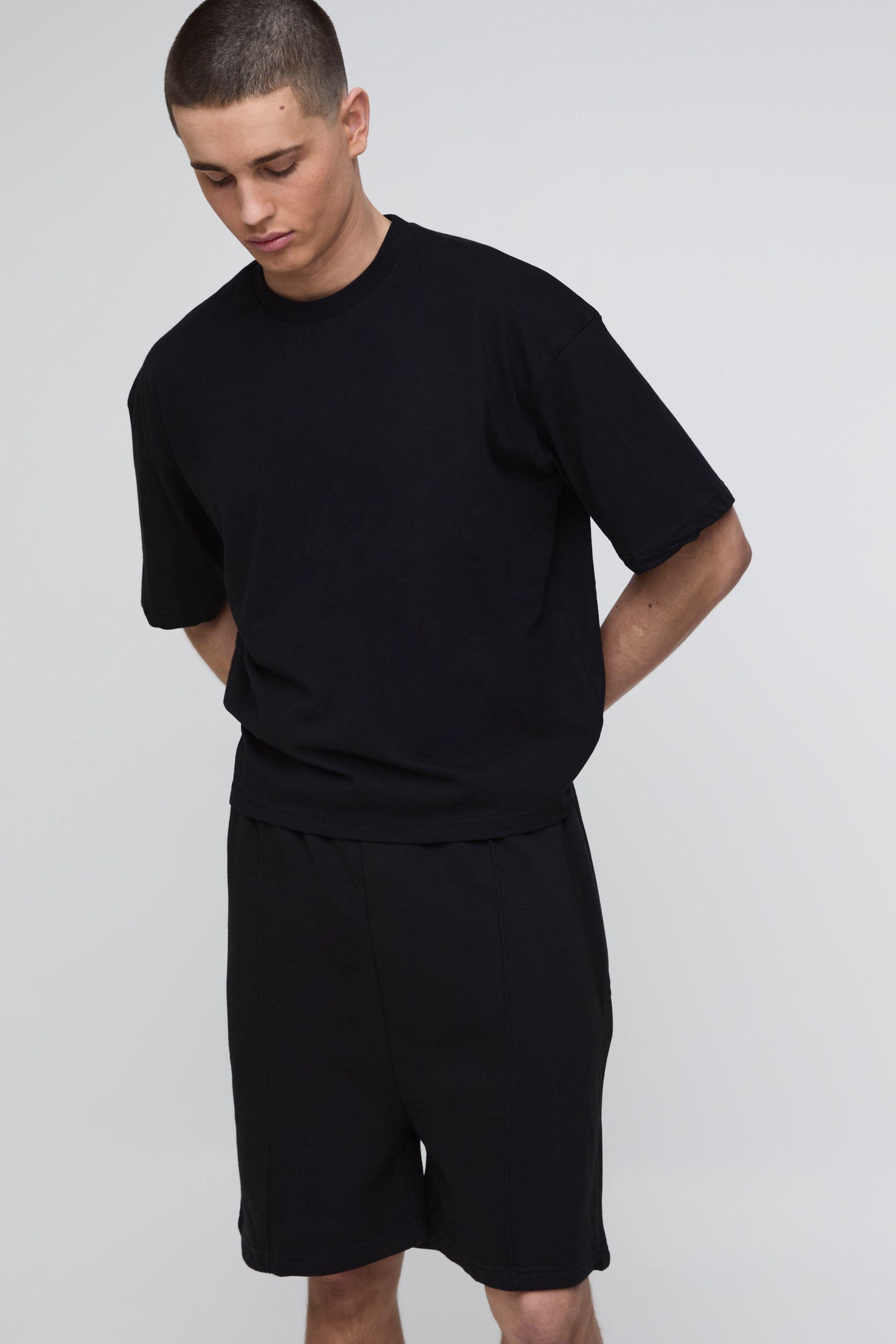 Oversized Boxy T-Shirt & Drop Crotch Shorts Set by BOOHOOMAN