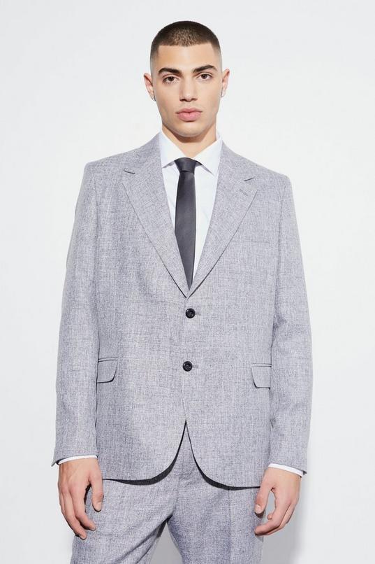 Oversized Boxy Textured Marl Blazer by BOOHOOMAN