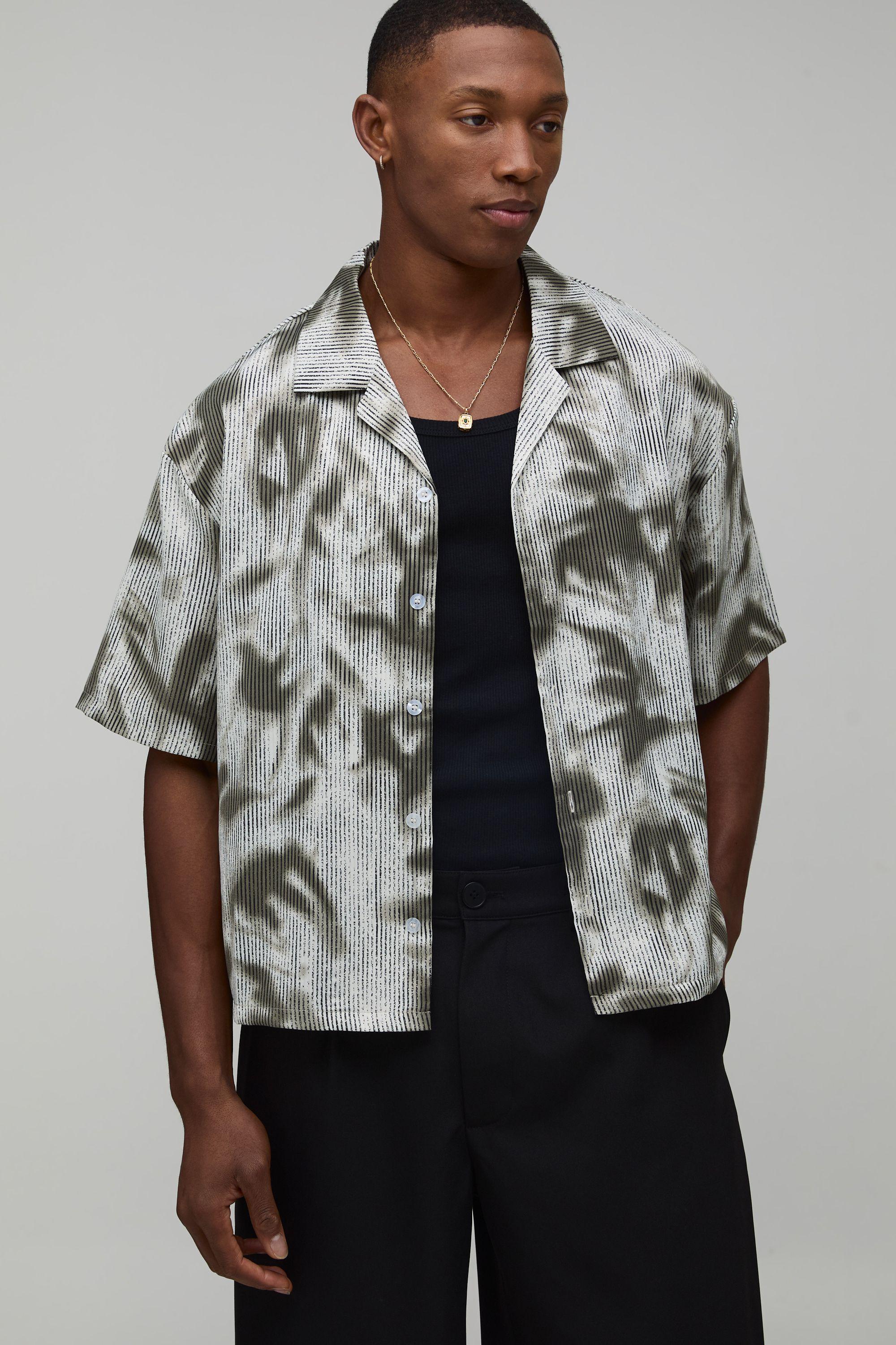 Oversized Boxy Trippy Print Shirt by BOOHOOMAN