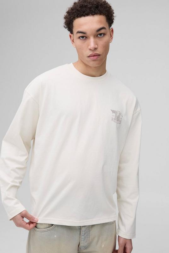 Oversized Boxy Varsity Heavyweight Long Sleeve T-Shirt by BOOHOOMAN