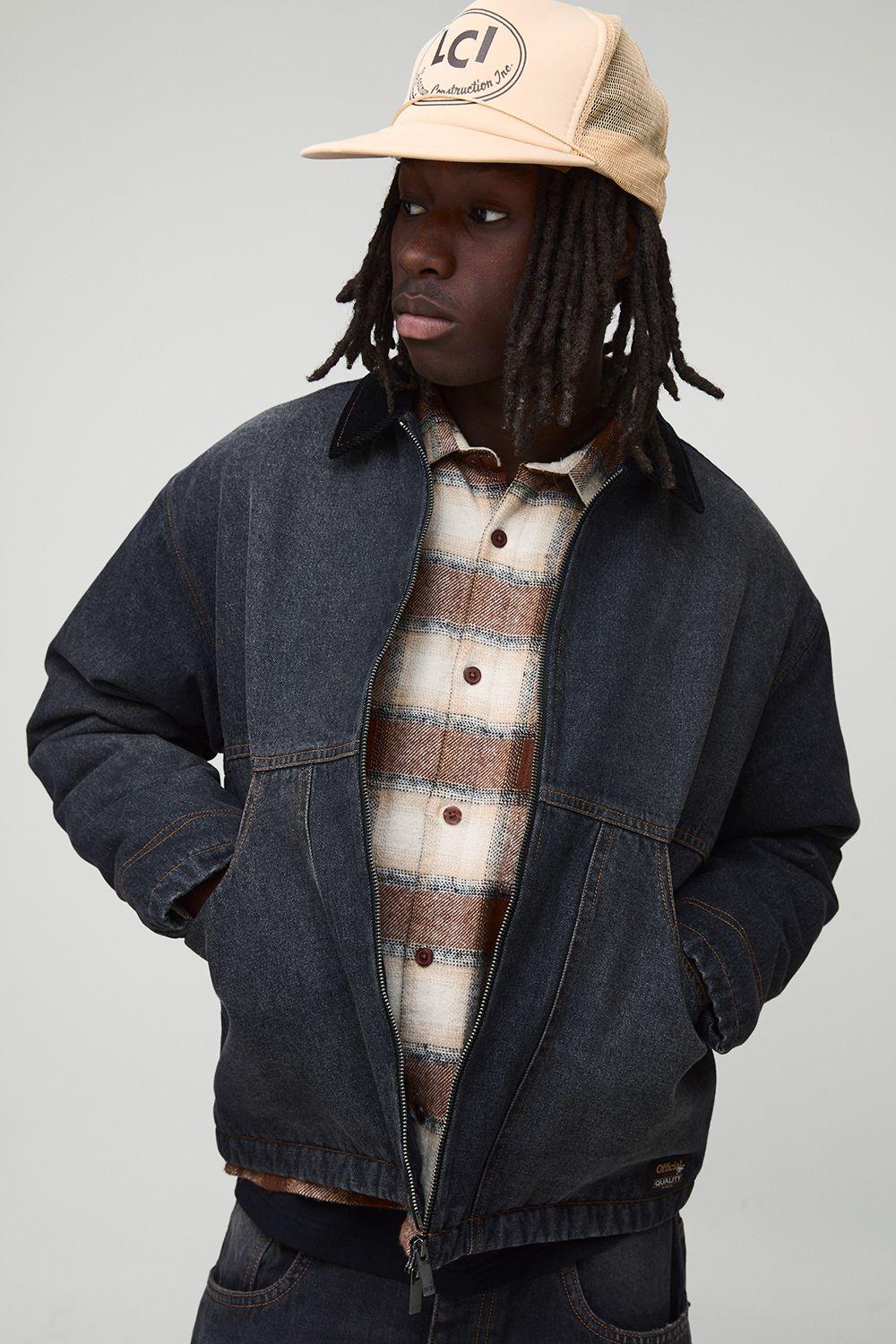 Oversized Boxy Washed Panelled Denim Jacket by BOOHOOMAN