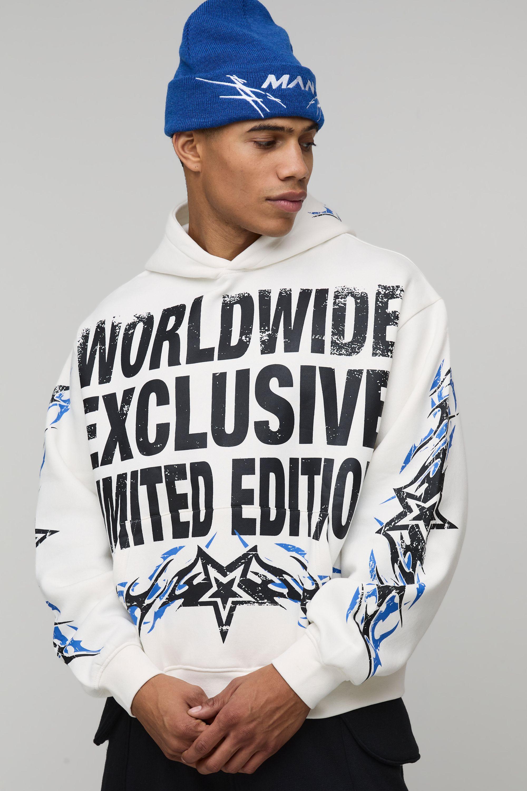 Oversized Boxy Worldwide Exclusive Flame Hoodie by BOOHOOMAN