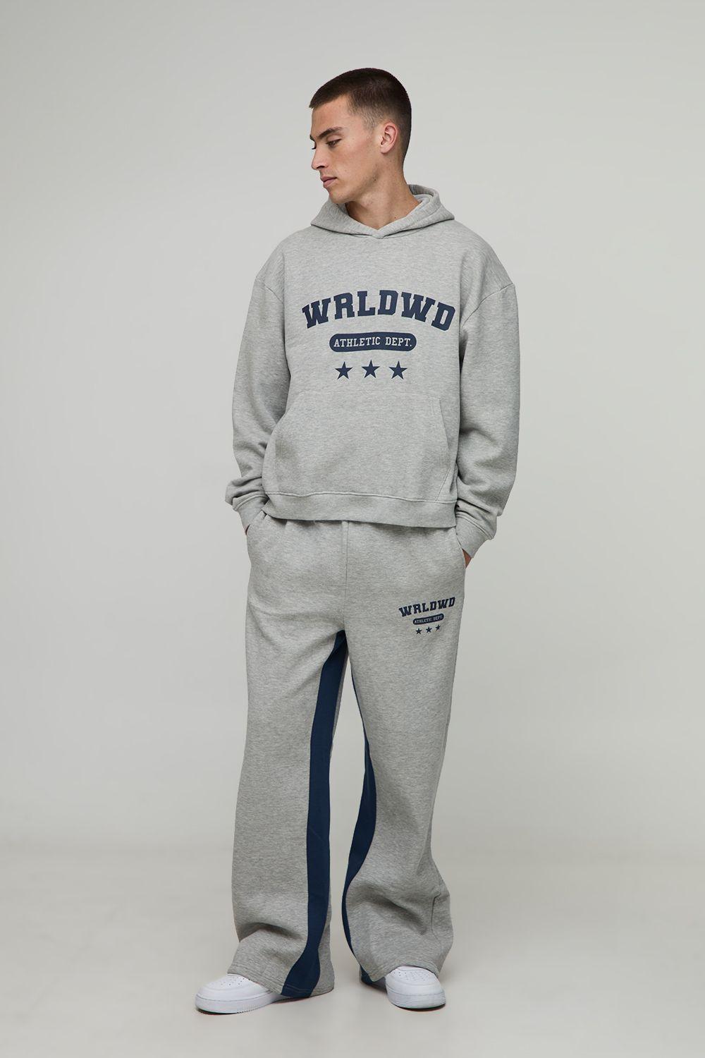 Oversized Boxy Worldwide Star Varsity Hooded Gusset Tracksuit by BOOHOOMAN Oversized Boxy Worldwide Star Varsity Hooded Gusset Tracksuit by BOOHOOMAN
