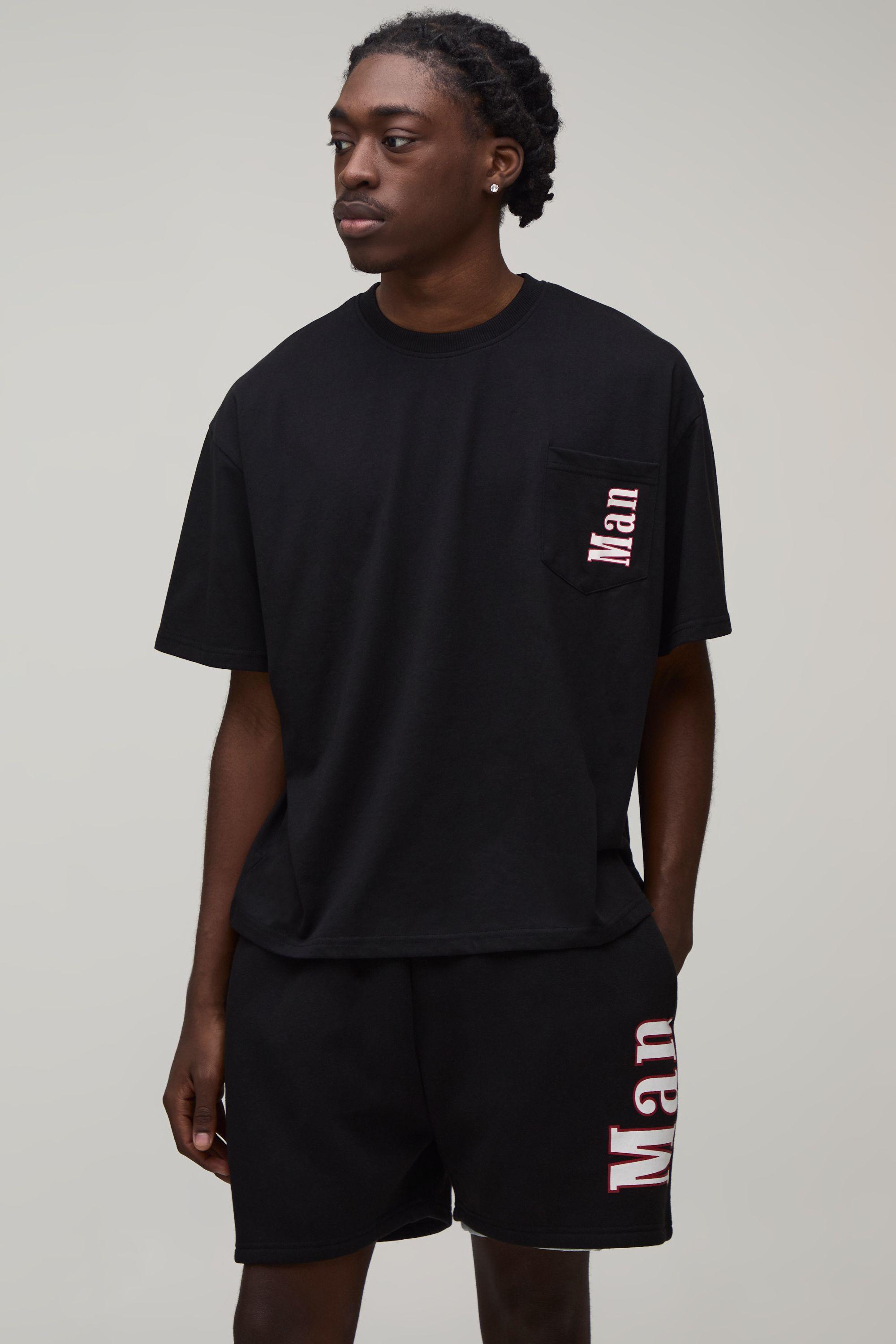 Oversized Boxy Yacht Club T-Shirt & Boxy Jersey Short Set by BOOHOOMAN