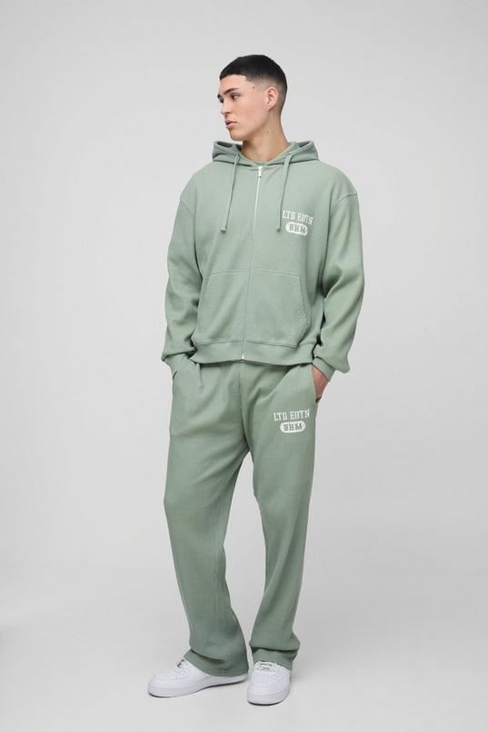 Oversized Boxy Zip Through Hoodie and Straight Leg Tracksuit by BOOHOOMAN