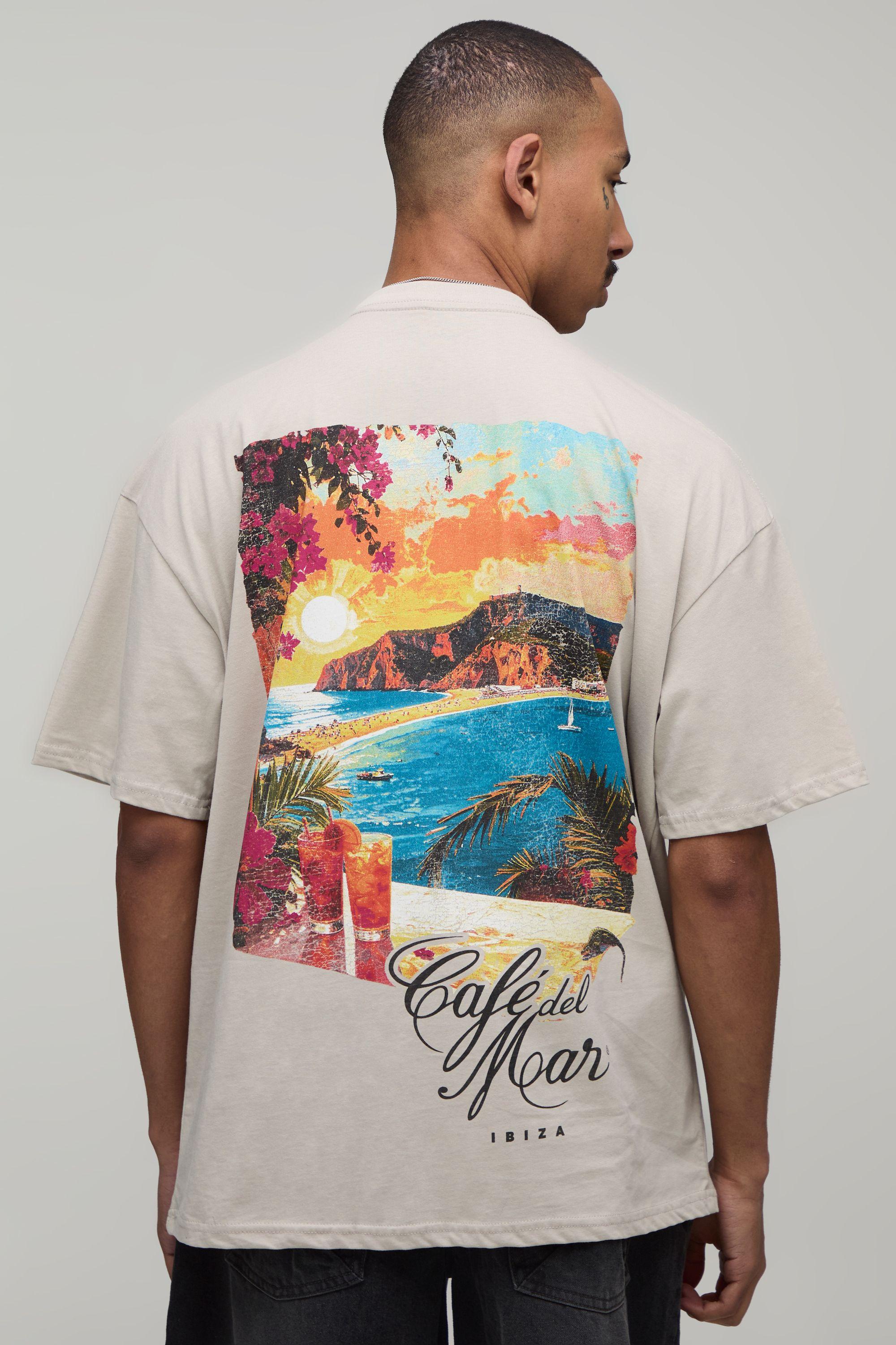 Oversized Cafe Del Mar License Print T-shirt by BOOHOOMAN