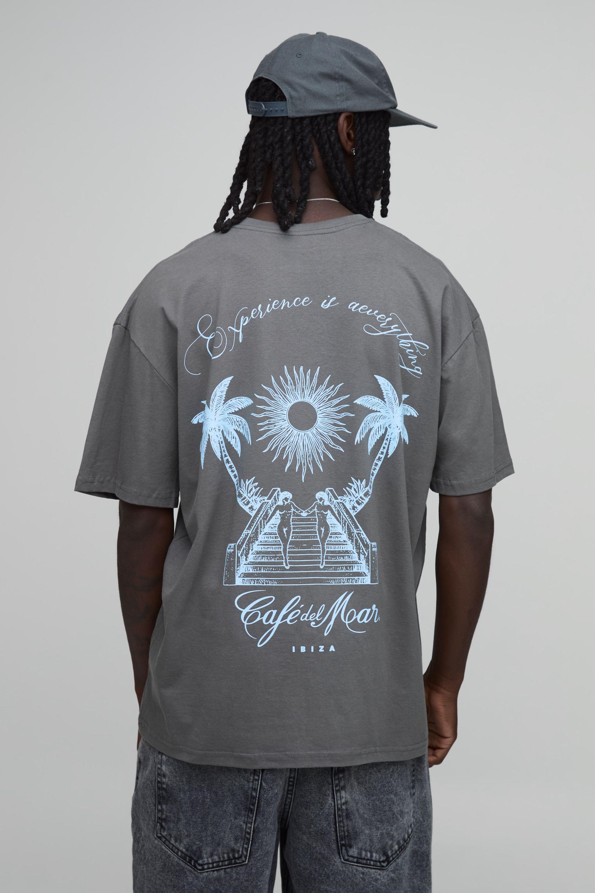 Oversized Cafe Del Mar Palm License Print T-shirt by BOOHOOMAN