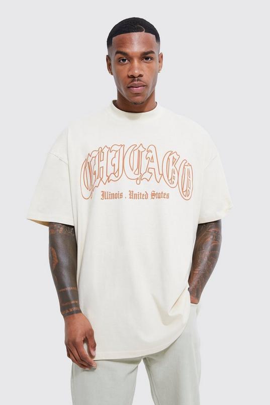 Oversized Chicago Print T-shirt by BOOHOOMAN