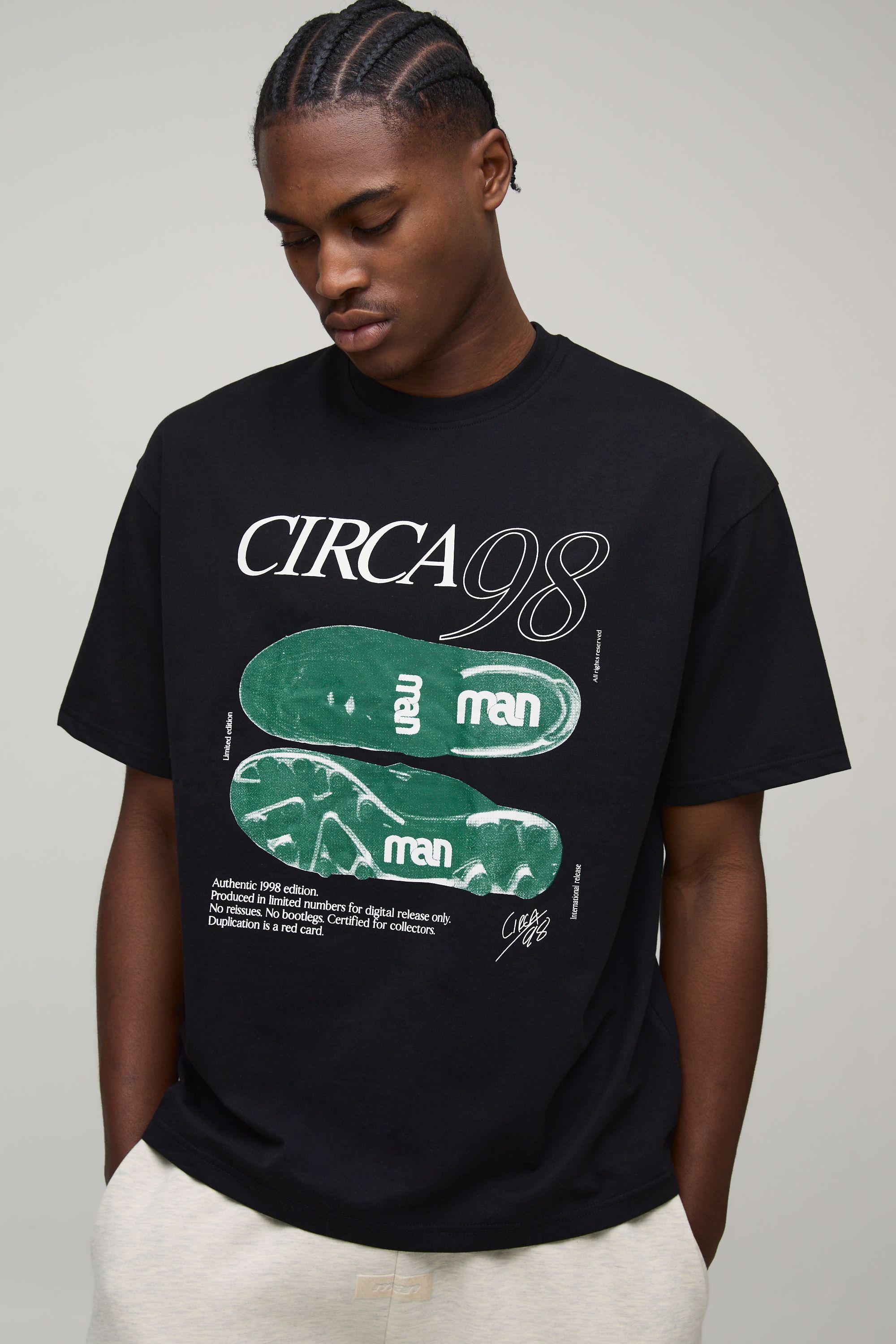Oversized Circa 98 Football Boot Heavyweight T-Shirt by BOOHOOMAN