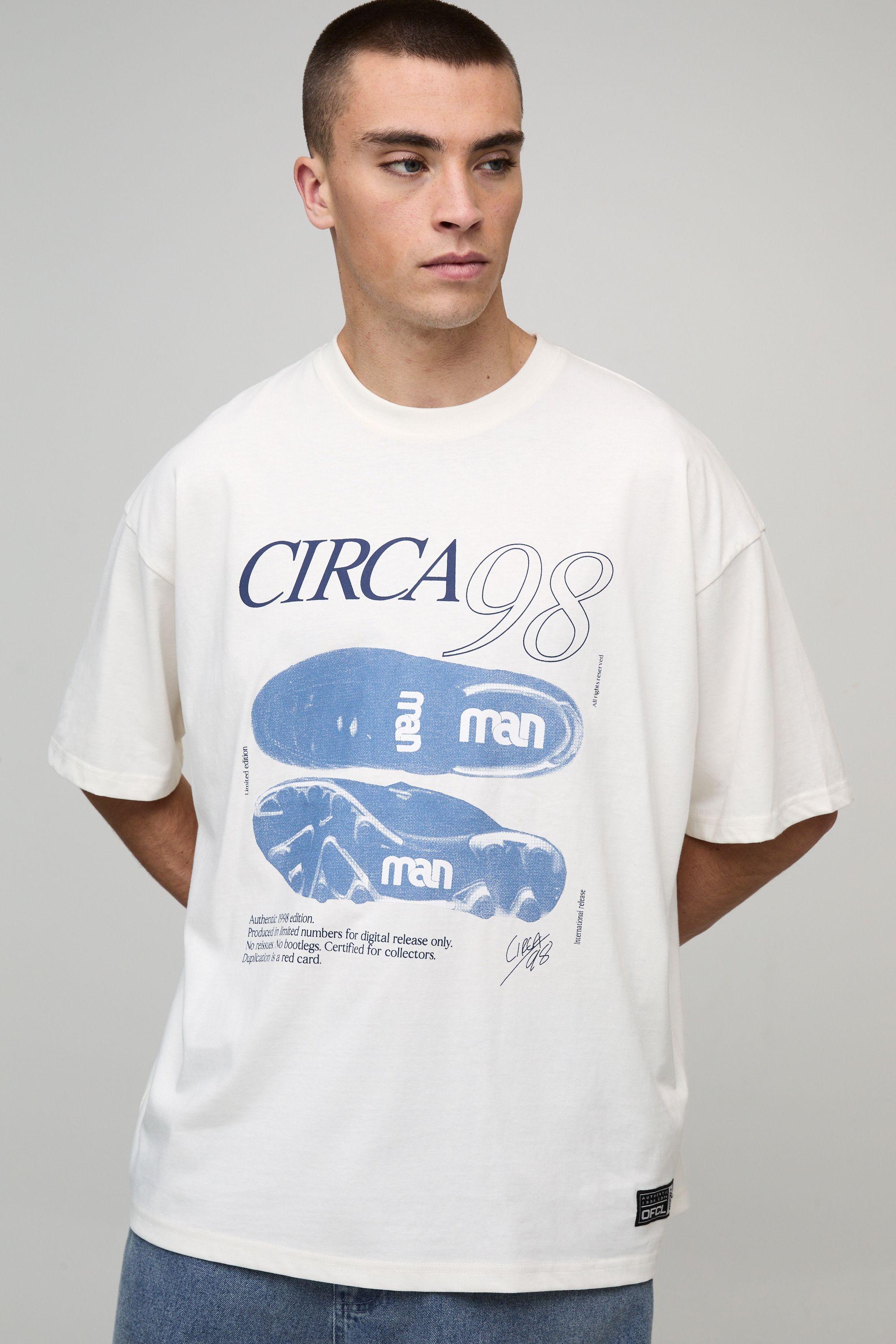 Oversized Circa 98 Football Boot Heavyweight T-Shirt by BOOHOOMAN
