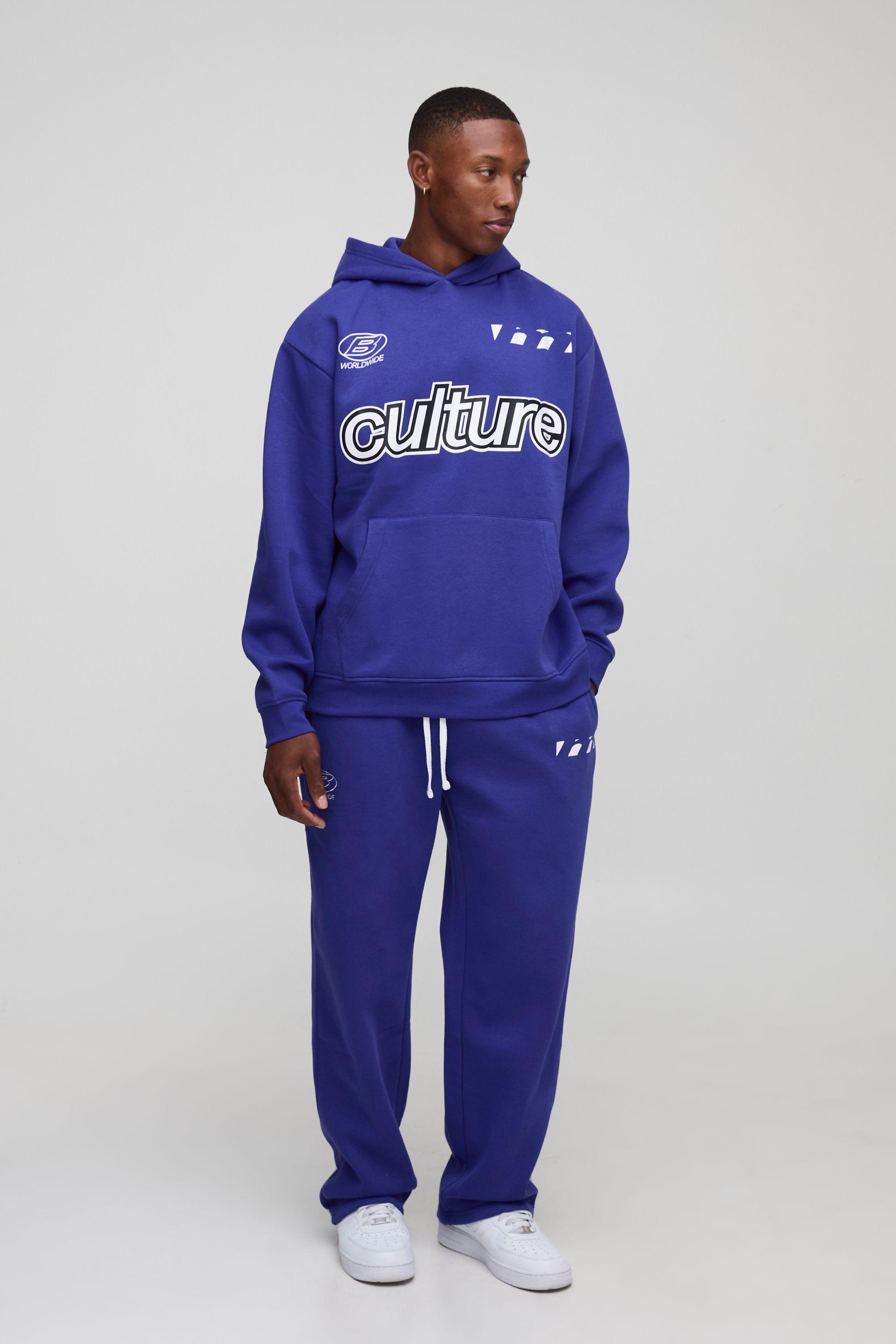 Oversized Culture Embroidered Hooded Tracksuit by BOOHOOMAN Oversized Culture Embroidered Hooded Tracksuit by BOOHOOMAN