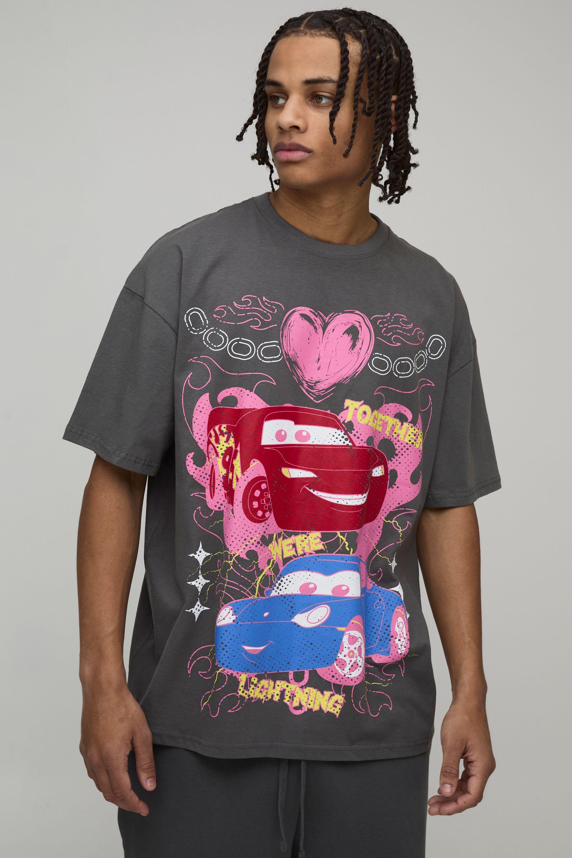Oversized Disney Cars Lightning McQueen License Printed T-Shirt by BOOHOOMAN