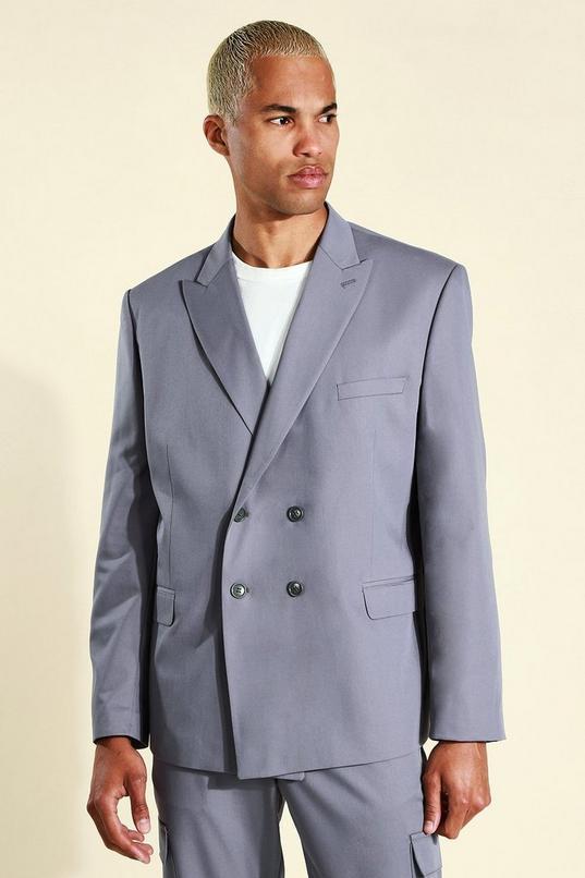 Oversized Double Breasted Suit Jacket by BOOHOOMAN