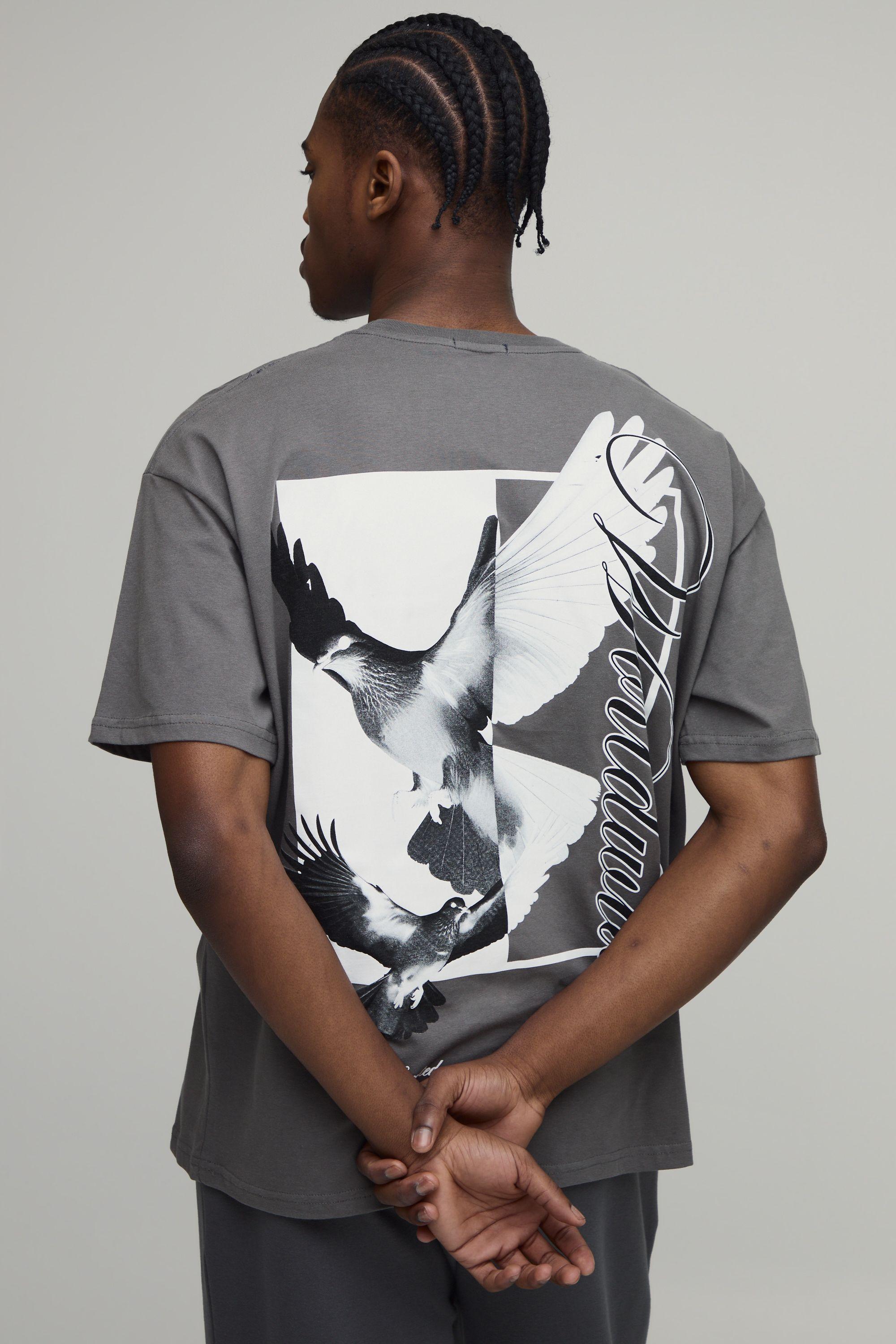 Oversized Dove Worldwide Back Print T-shirt by BOOHOOMAN