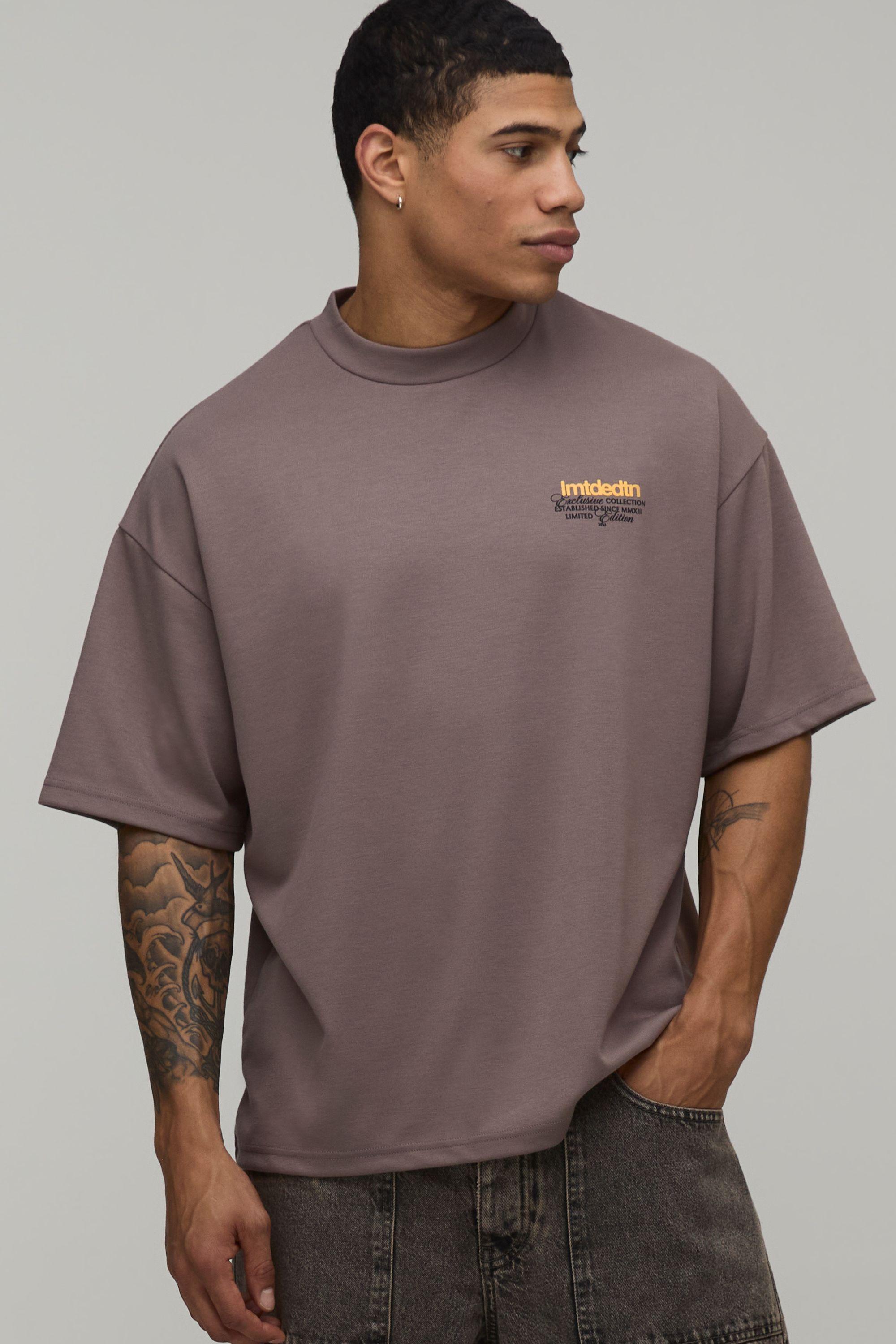 Oversized Extended Neck Super Premium Heavyweight Limited T-shirt by BOOHOOMAN