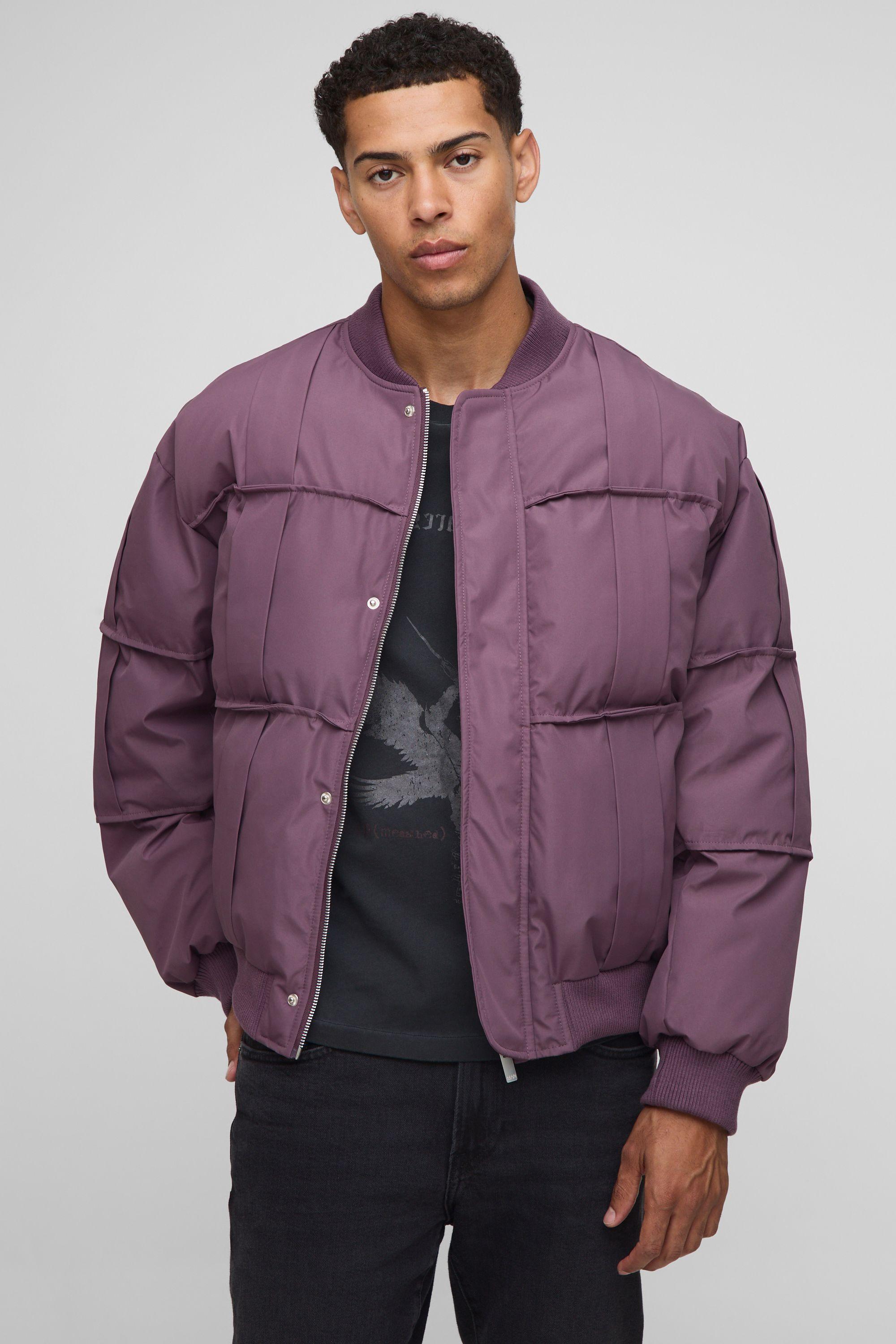 Oversized Fit Pleated Panel Bomber Jacket by BOOHOOMAN