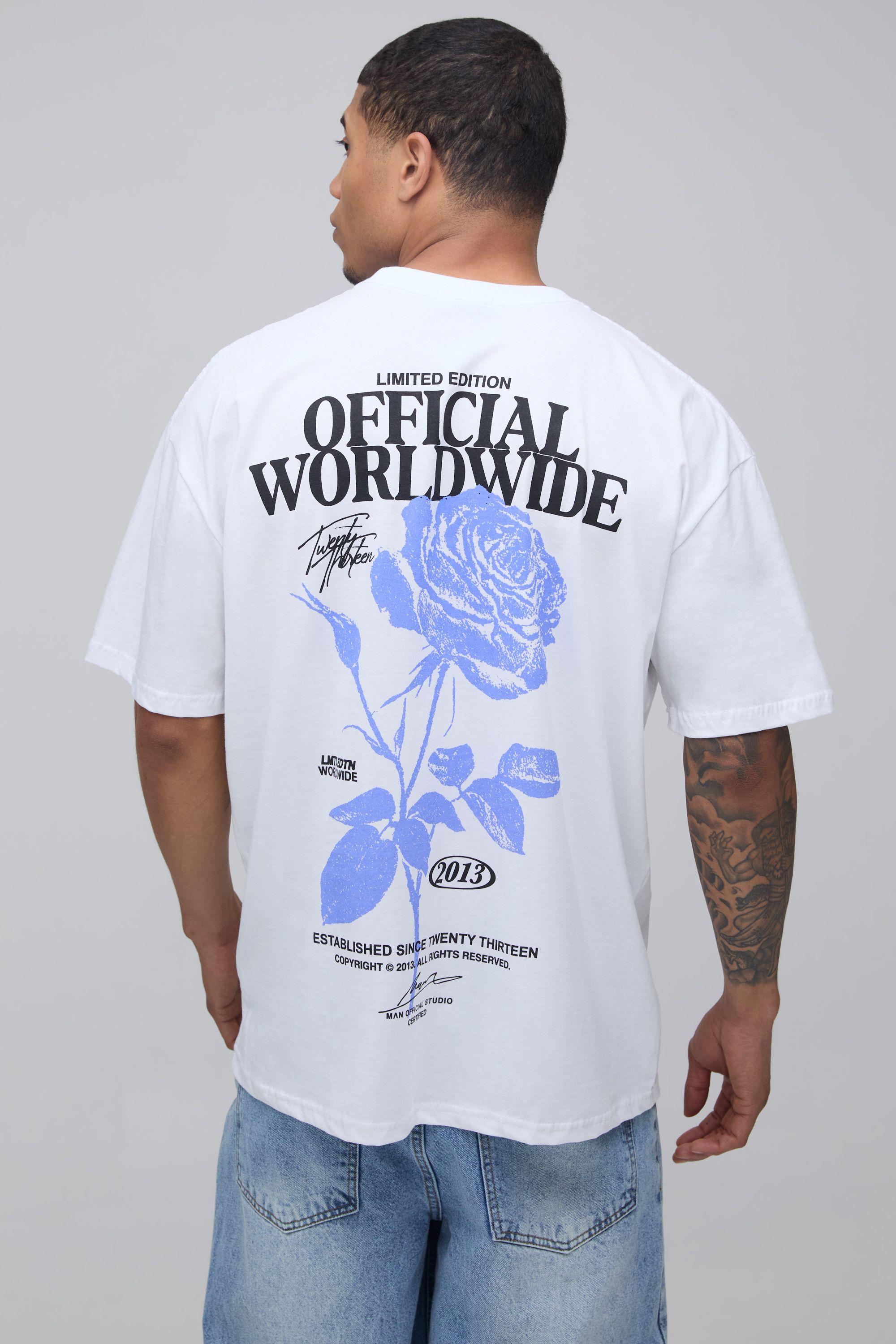Oversized Floral Print T-Shirt by BOOHOOMAN