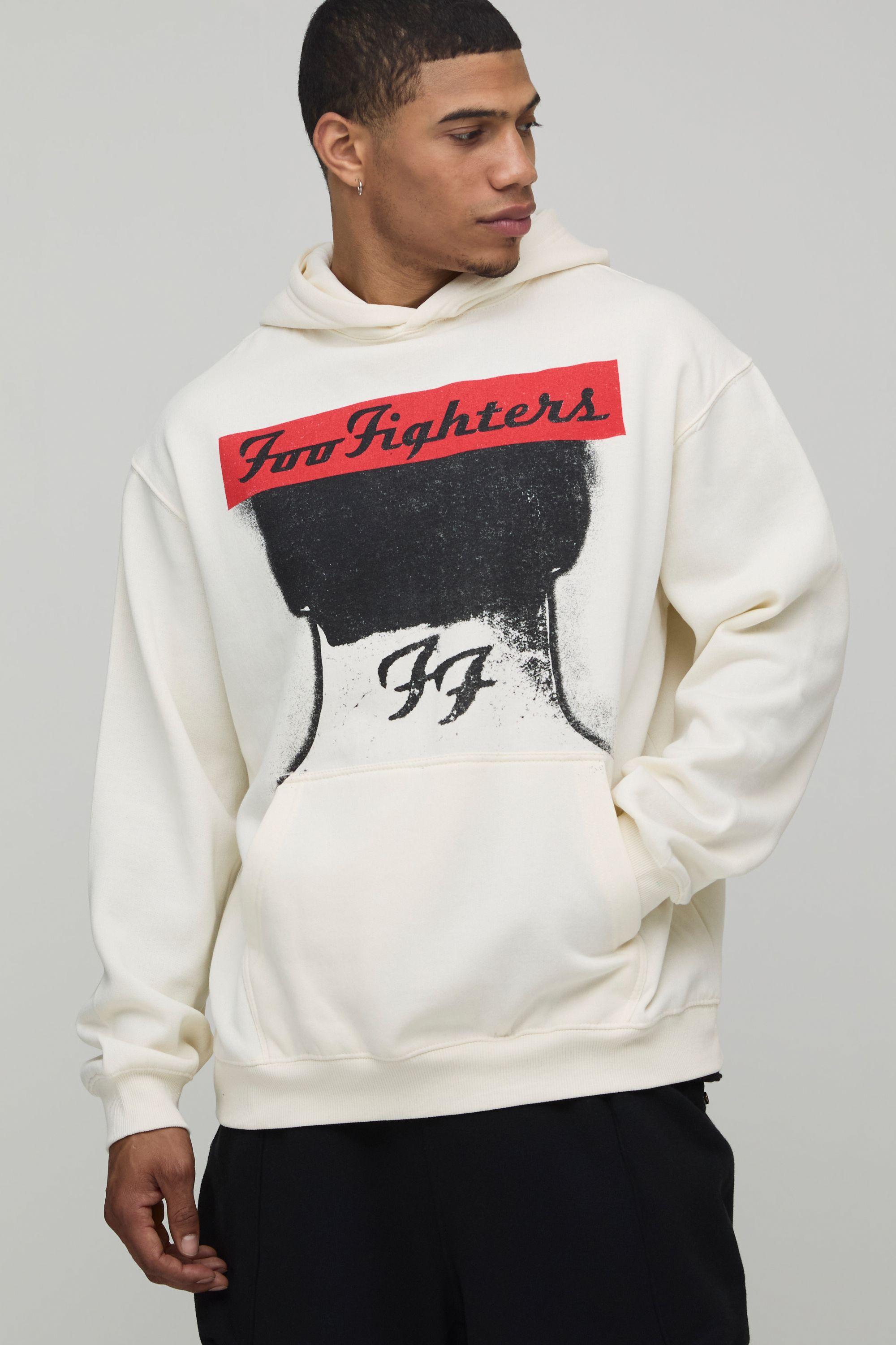 Oversized Foo Fighters License Printed Hoodie by BOOHOOMAN