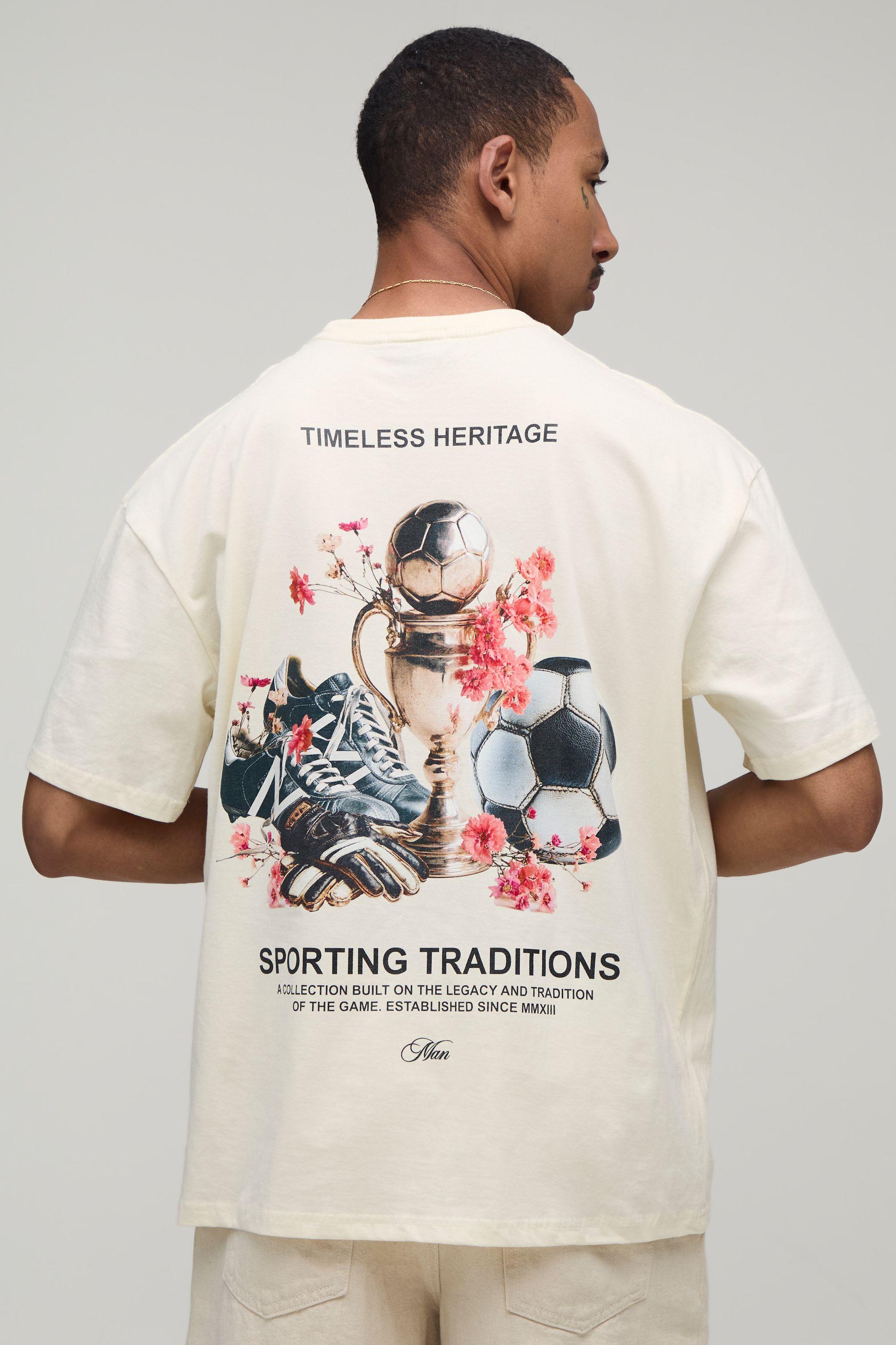 Oversized Football Heritage Print T-Shirt by BOOHOOMAN Oversized Football Heritage Print T-Shirt by BOOHOOMAN