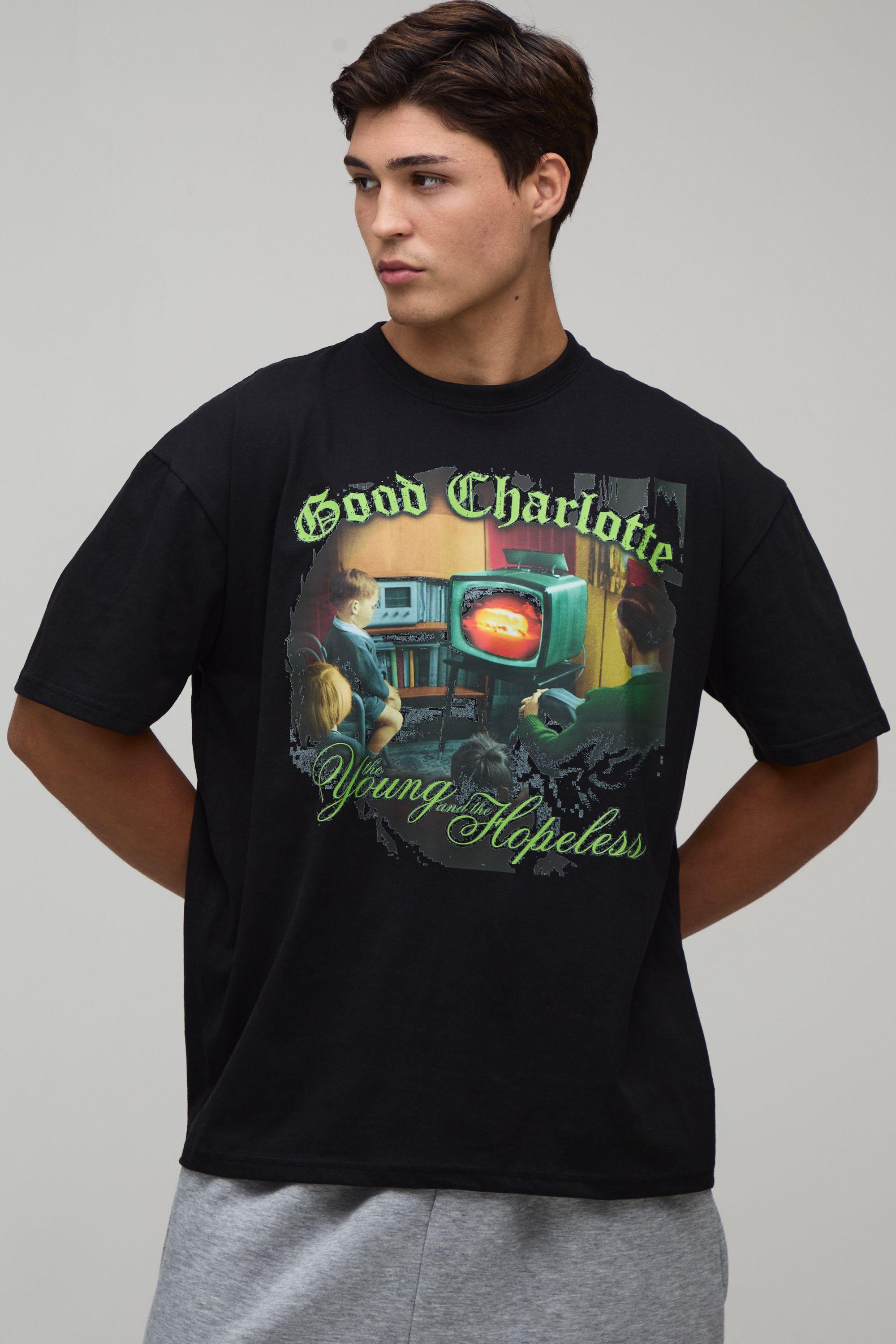 Oversized Good Charlotte License Print T-shirt by BOOHOOMAN