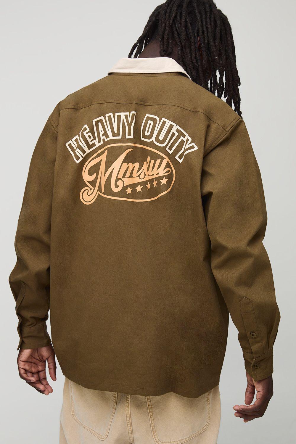 Oversized Heavy Duty Printed Collared Shirt by BOOHOOMAN Oversized Heavy Duty Printed Collared Shirt by BOOHOOMAN